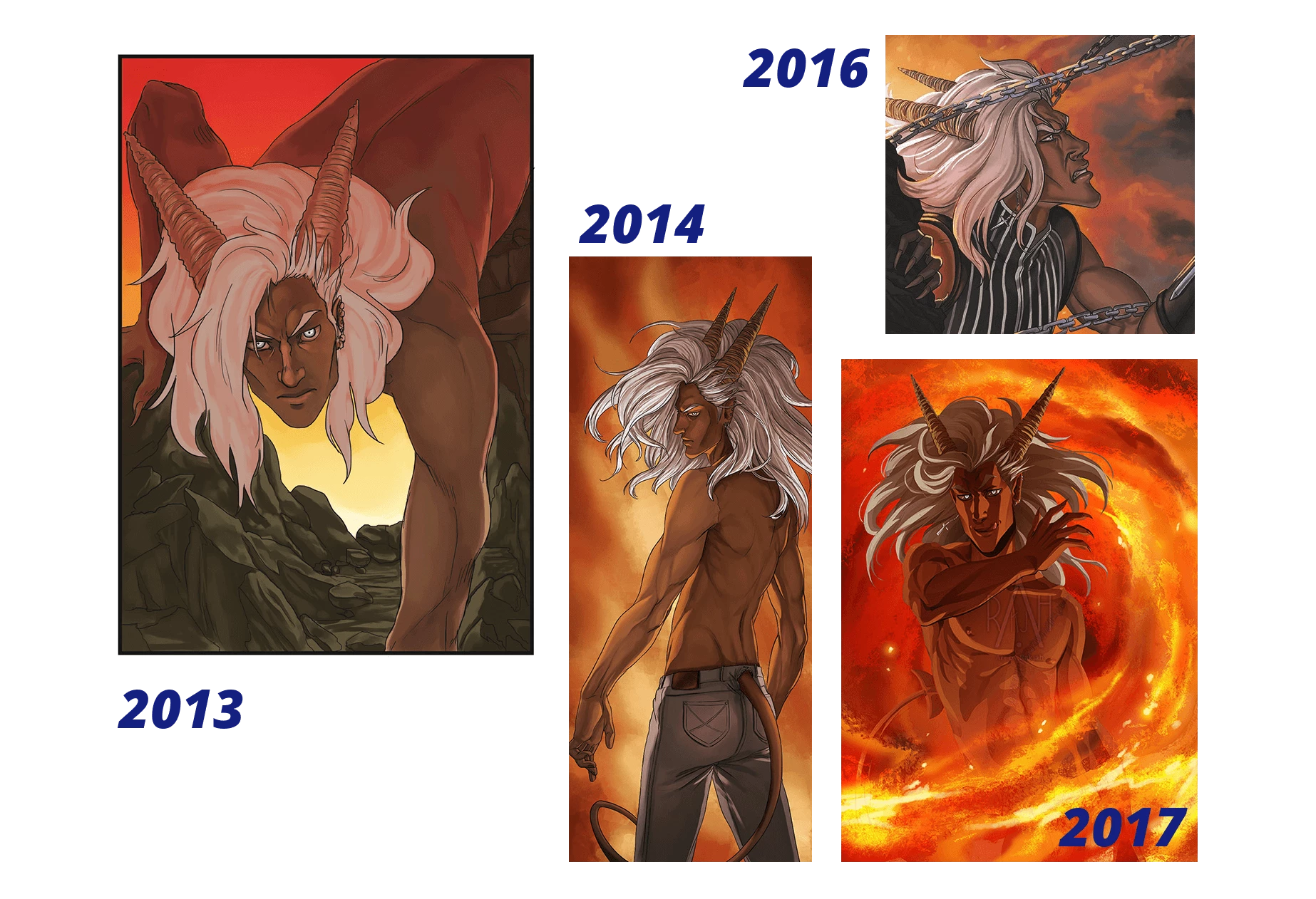 Evolution du style de dessin entre 2013 et 2017