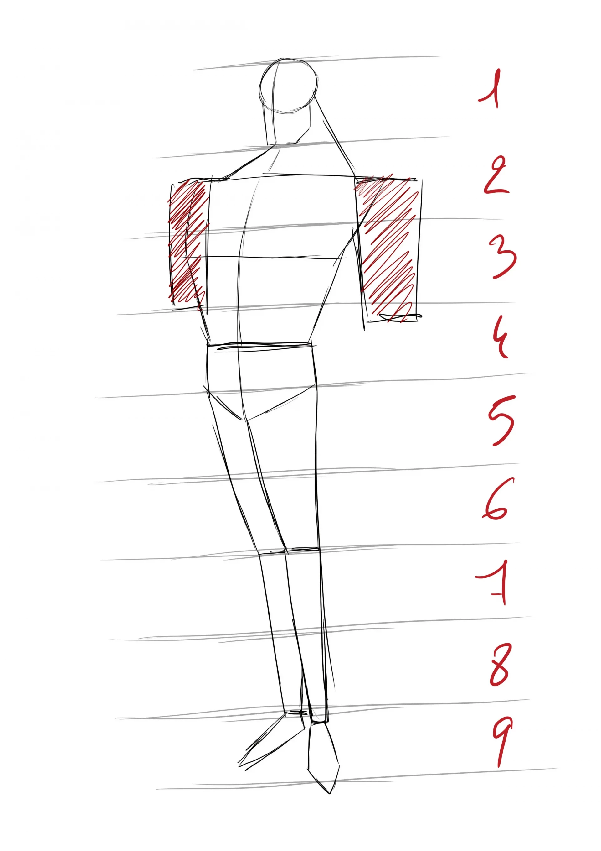 the basics of drawing with superman's arms