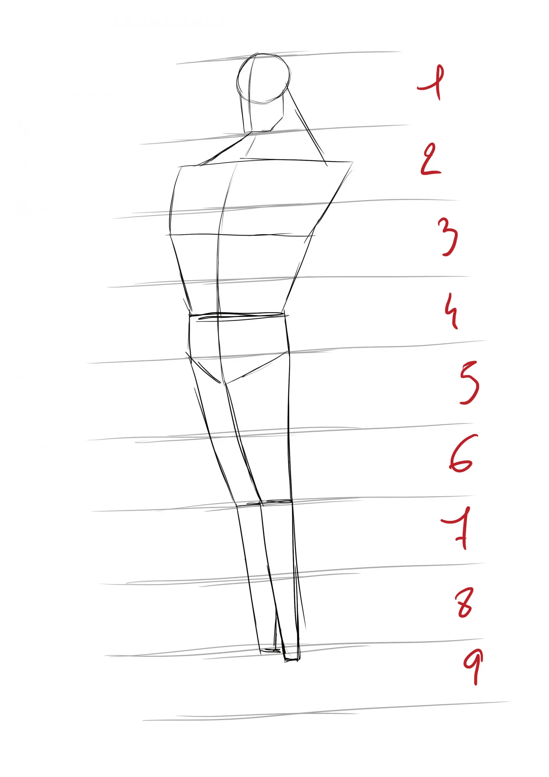 the base of the drawing with Superman's legs