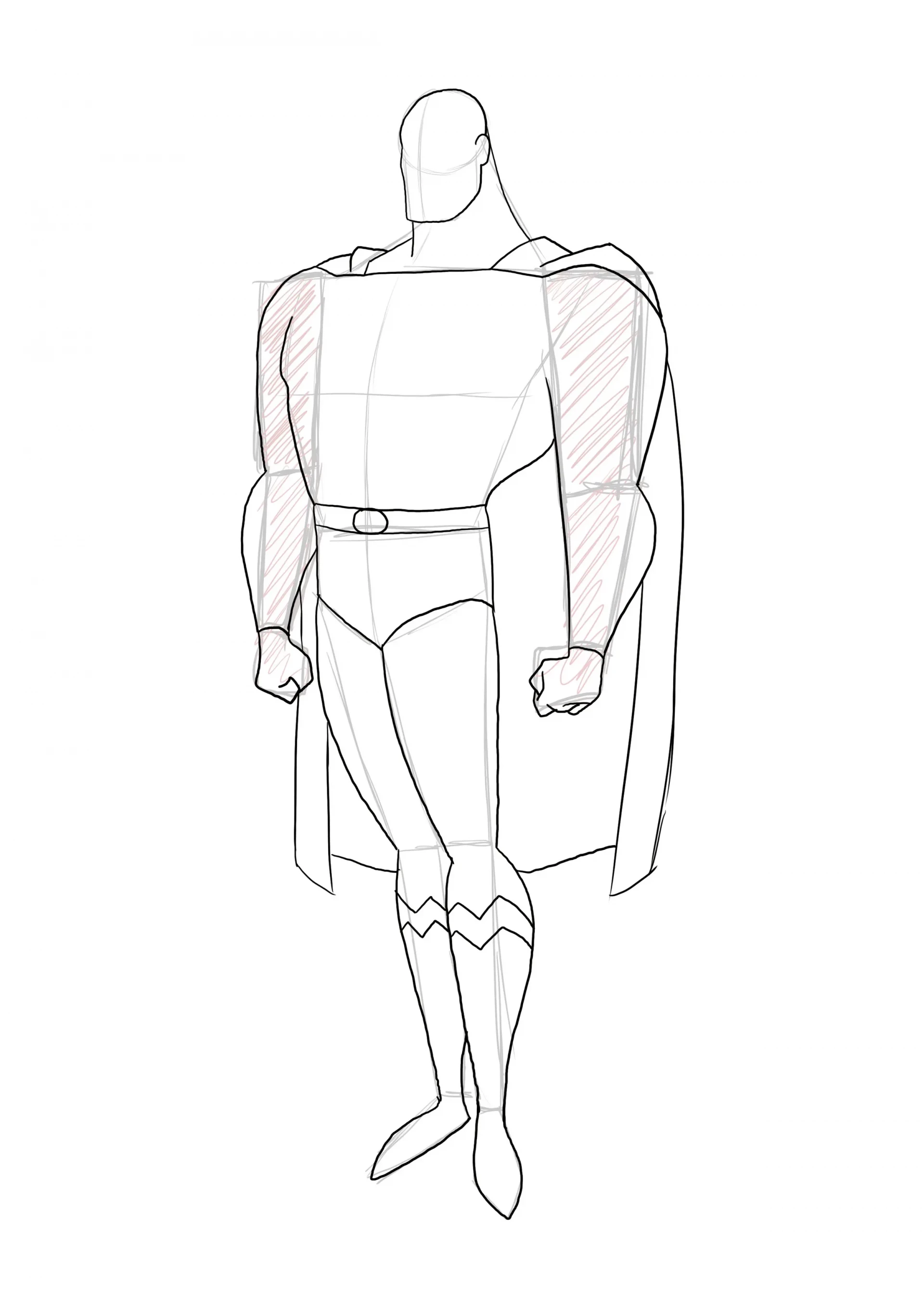 draw Superman's boots