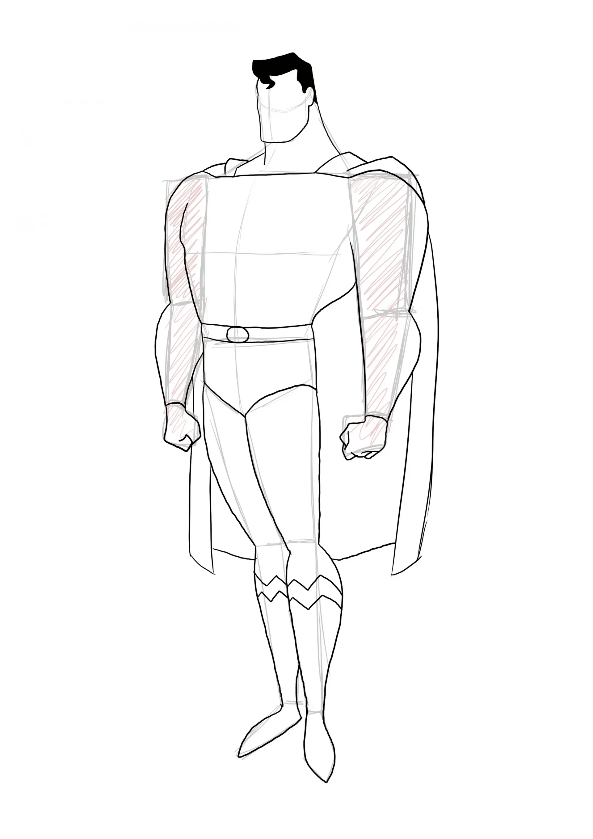 draw Superman's hair