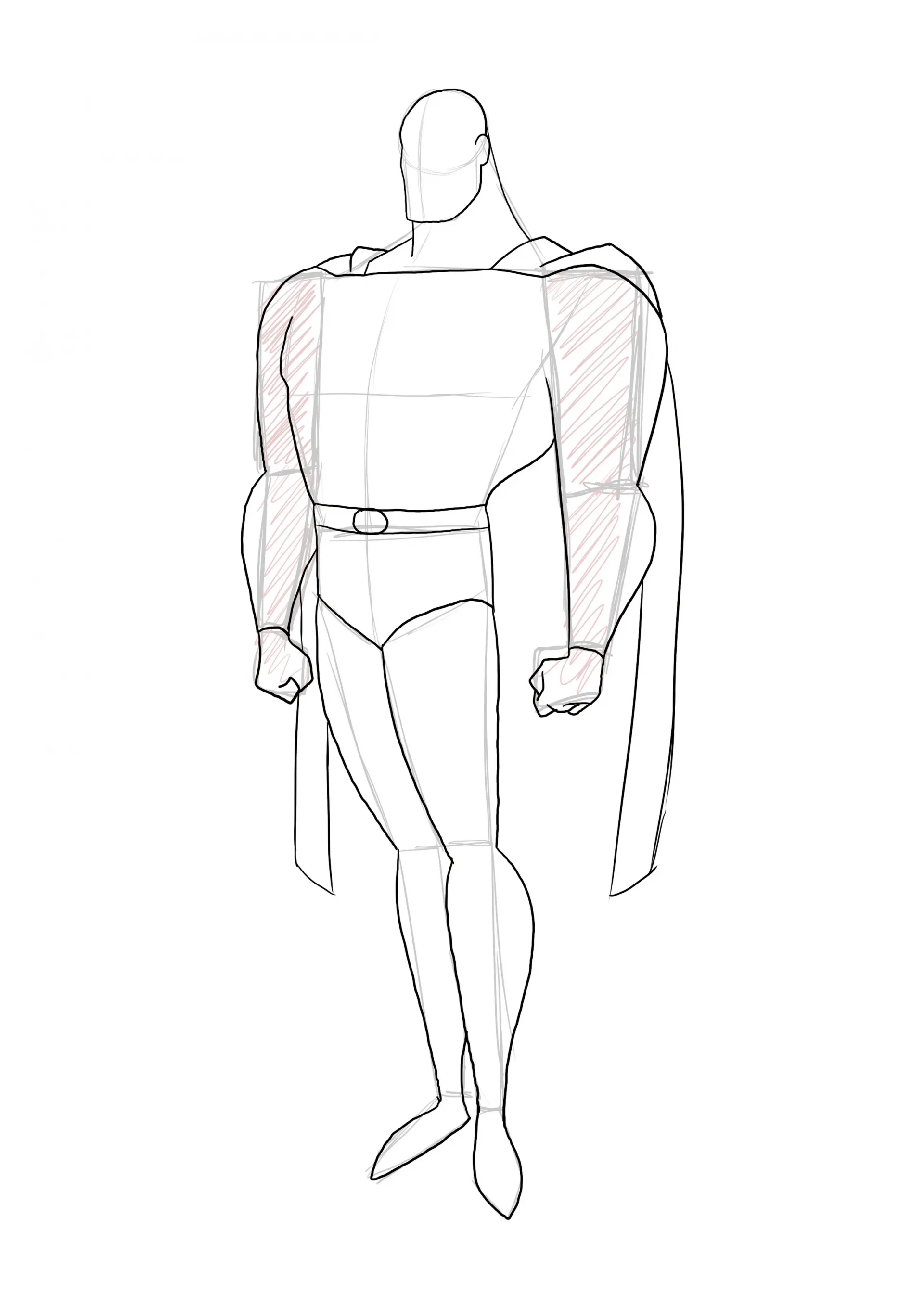 draw the finish of Superman's cape