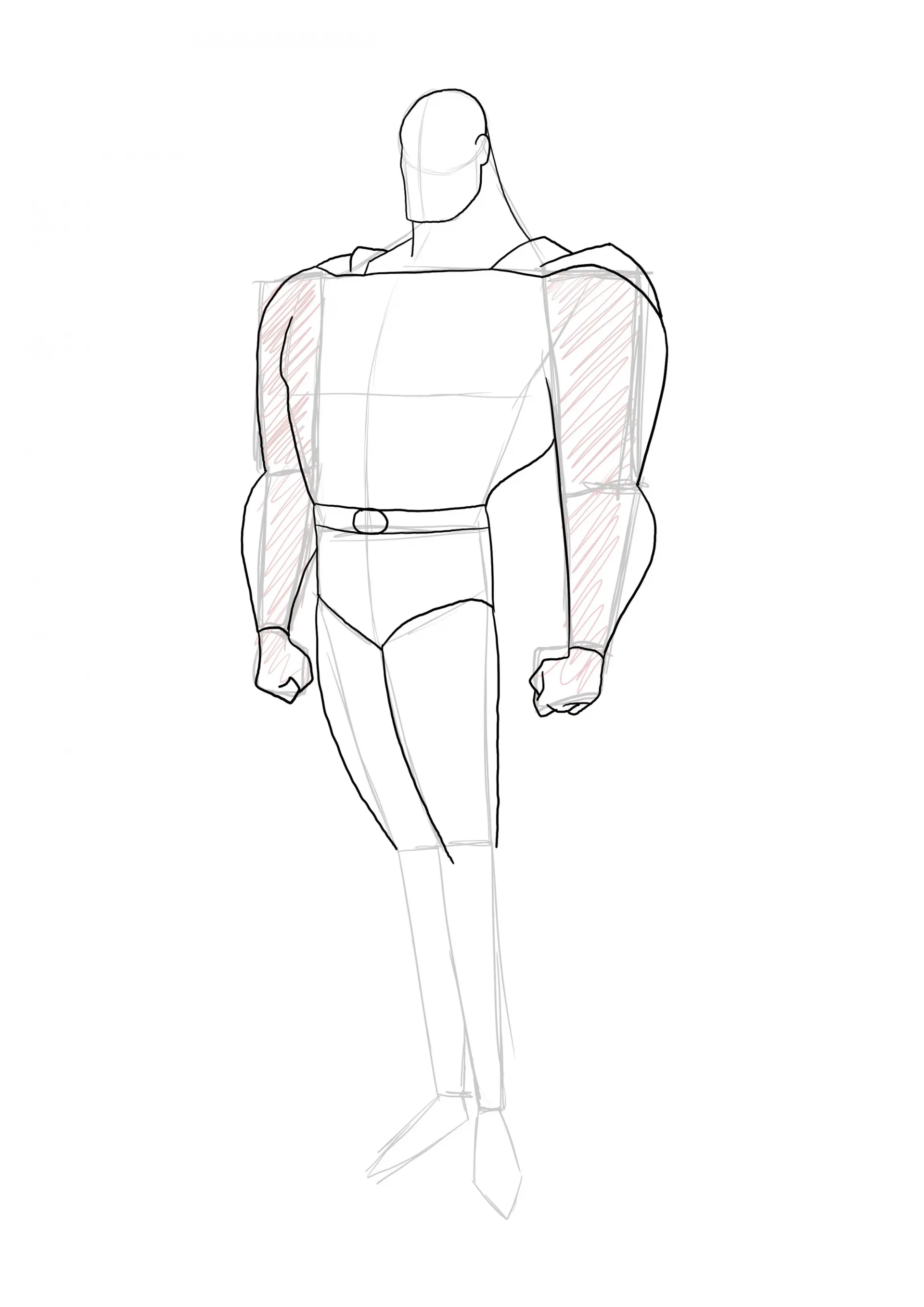 draw the finish of Superman's hands