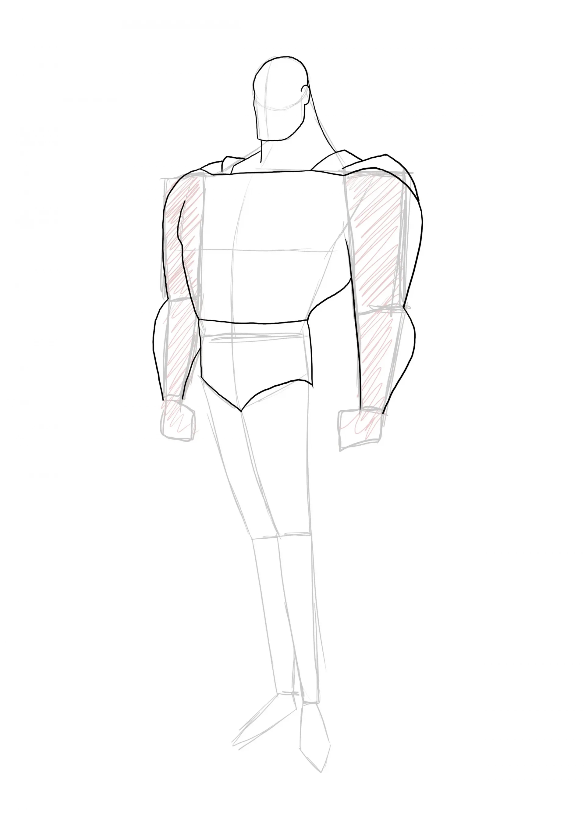 draw the finish of Superman's torso