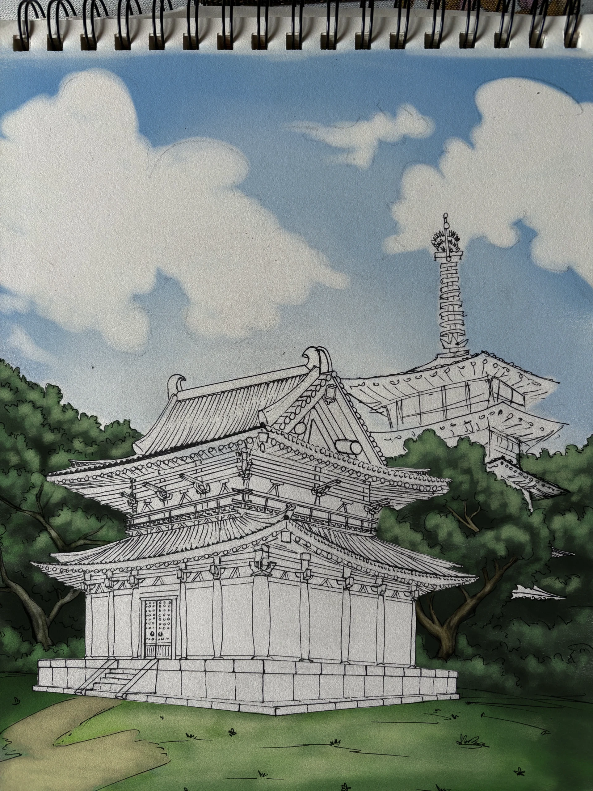 dessiner le jardin d’un temple japonais