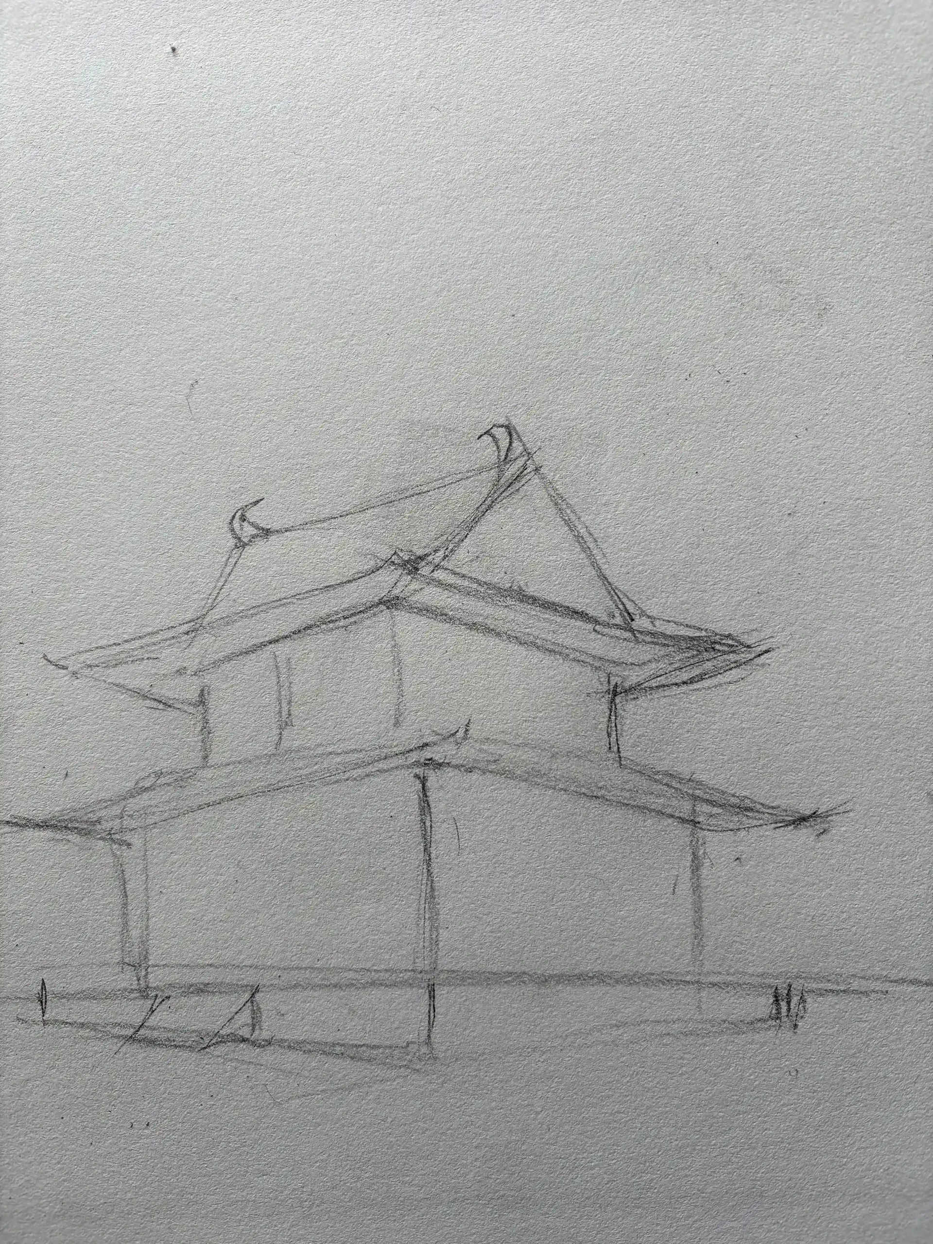 dessiner la structure principale d’un temple japonais