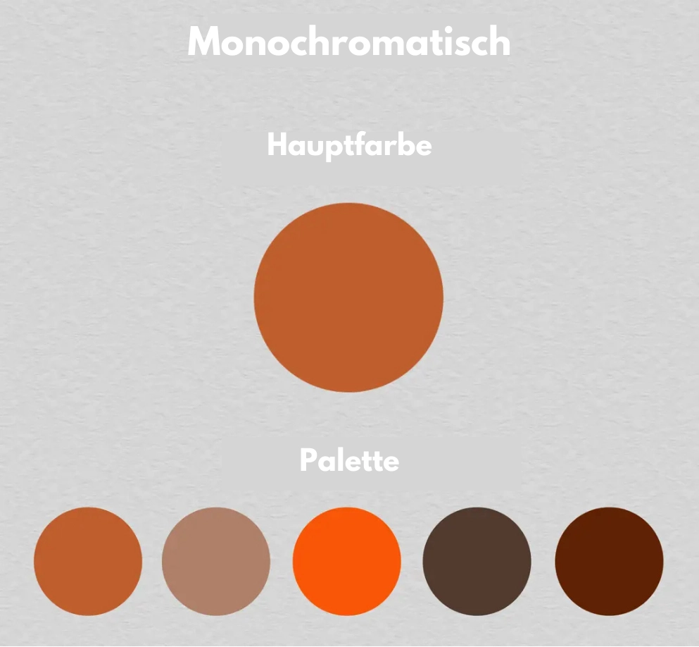 die Anordnung der Hauptfarbe im Design