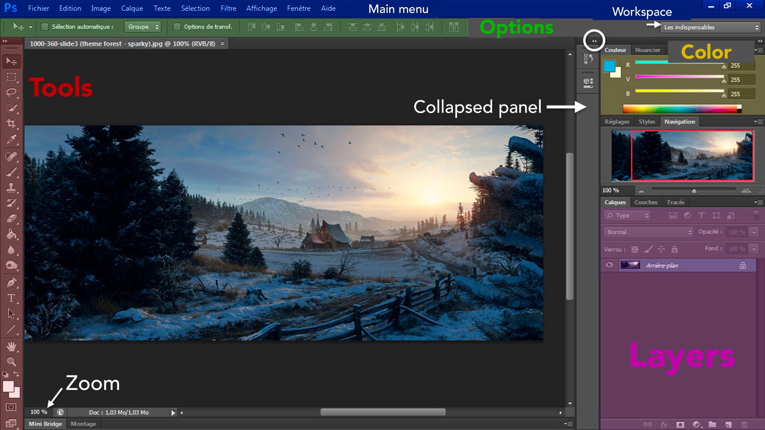 Photoshop software interface