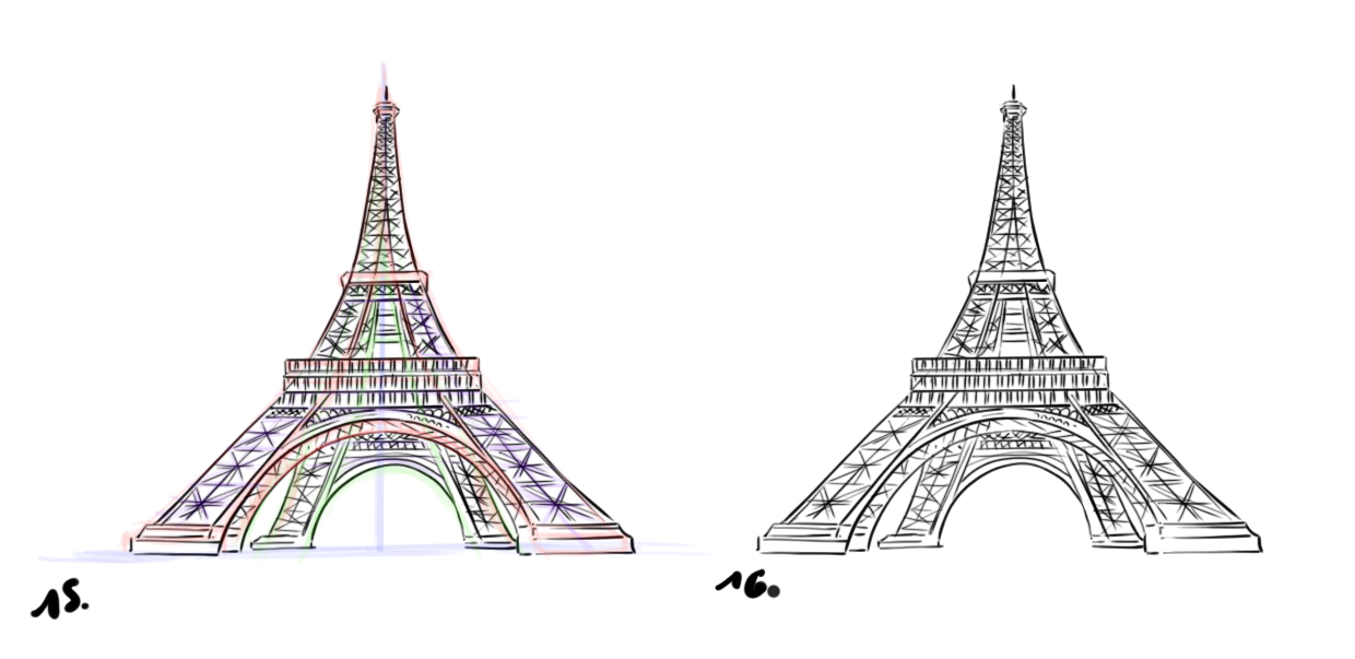 dessiner la Tour Eiffel étape 5