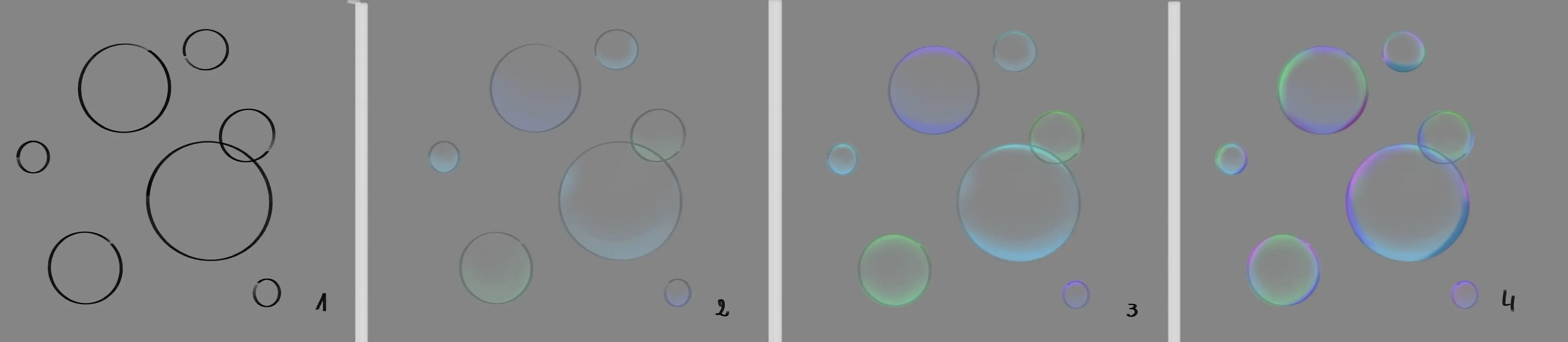 dessiner la base des bulles transparentes