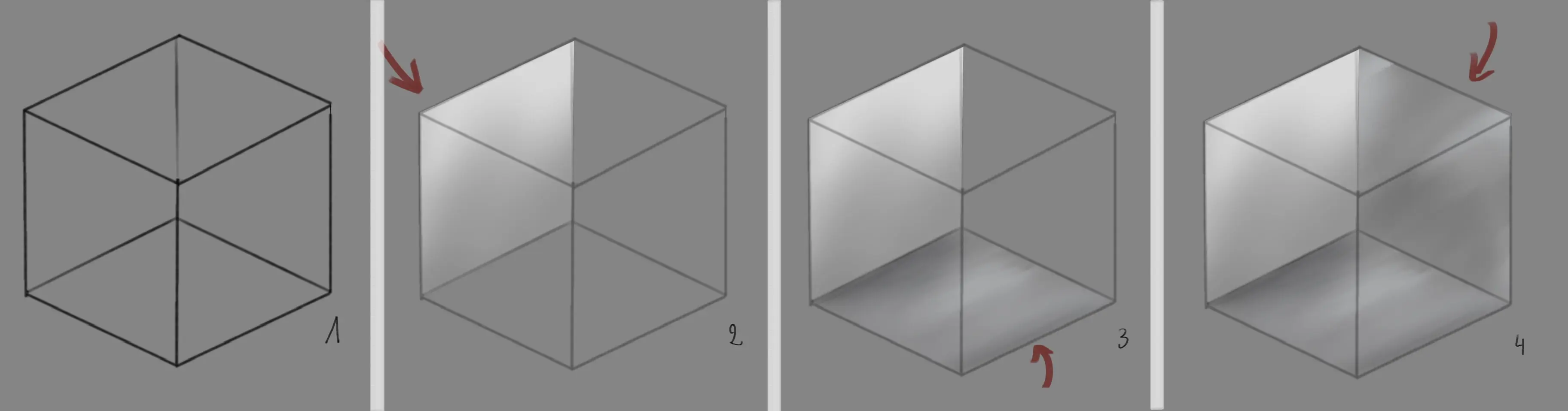 dessiner les traits d’un cube transparent