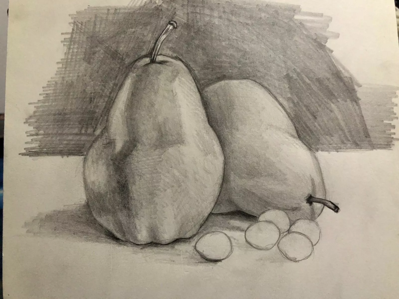 base de un dibujo de pera a lápiz