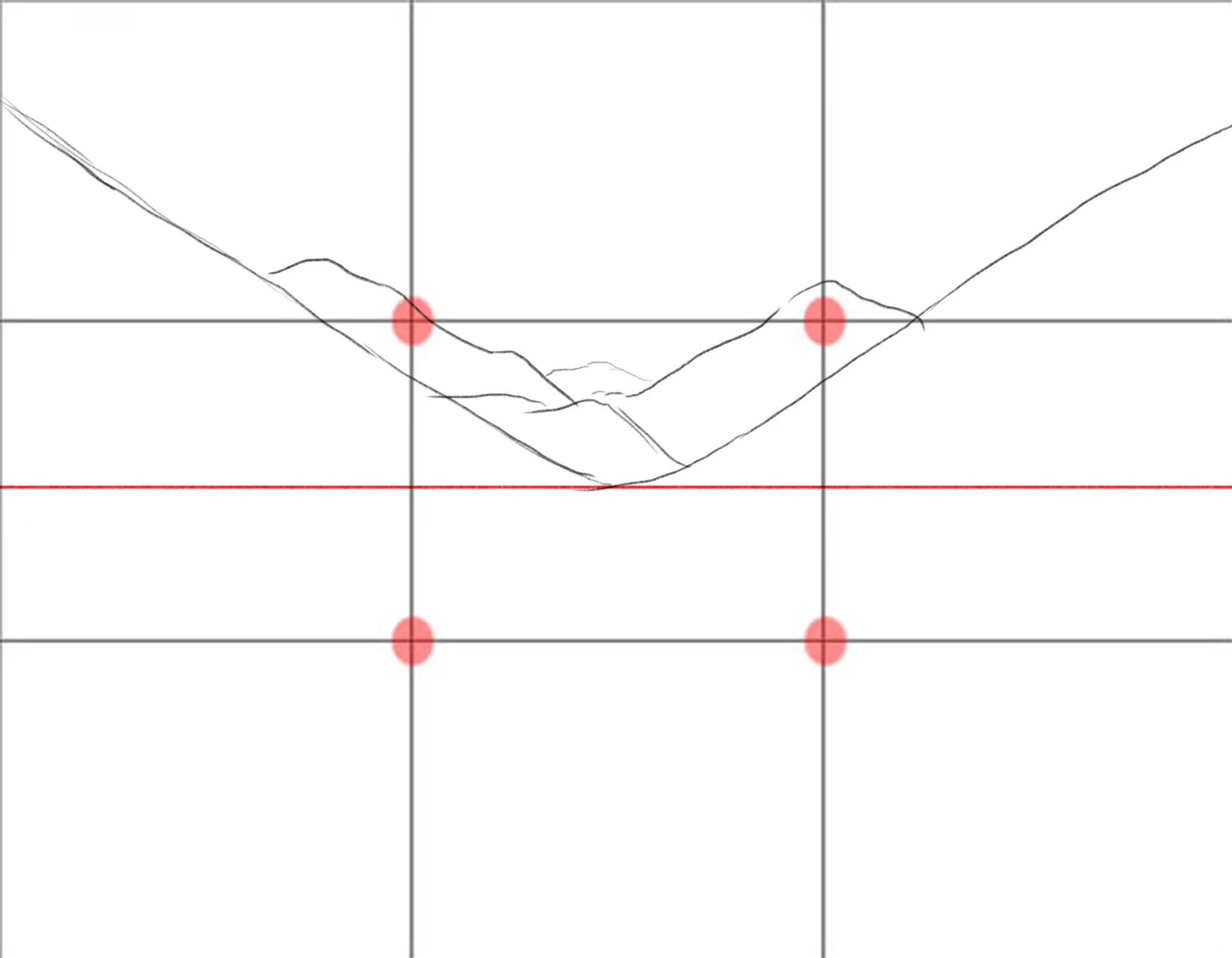 draw the base of a valley