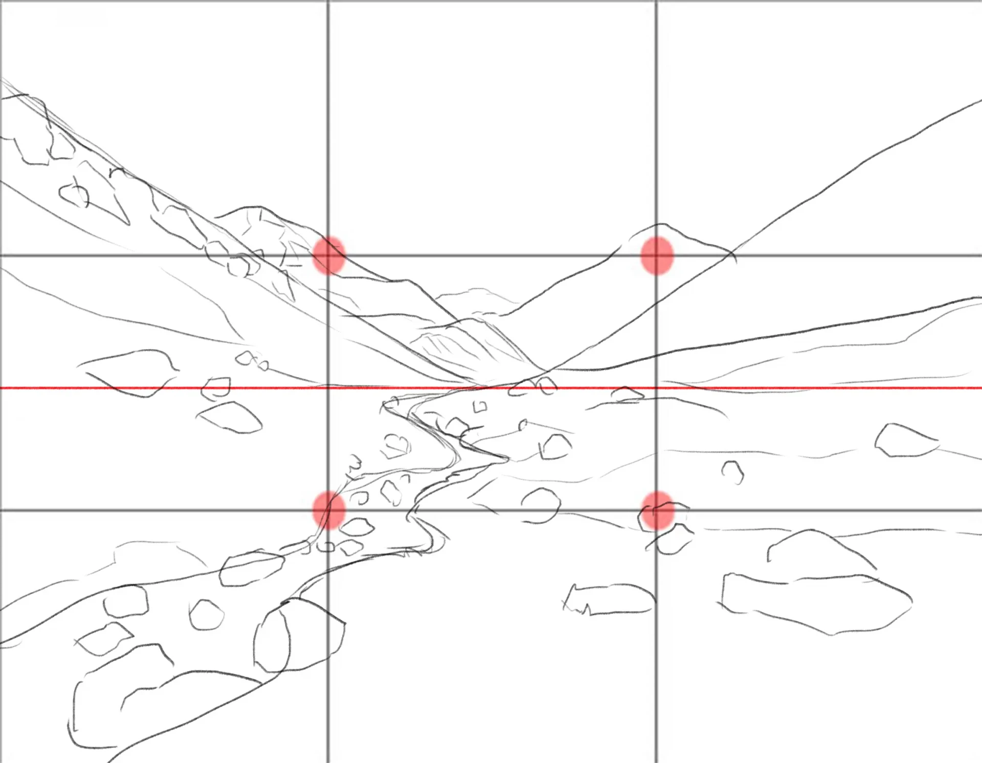 draw the stream of a valley