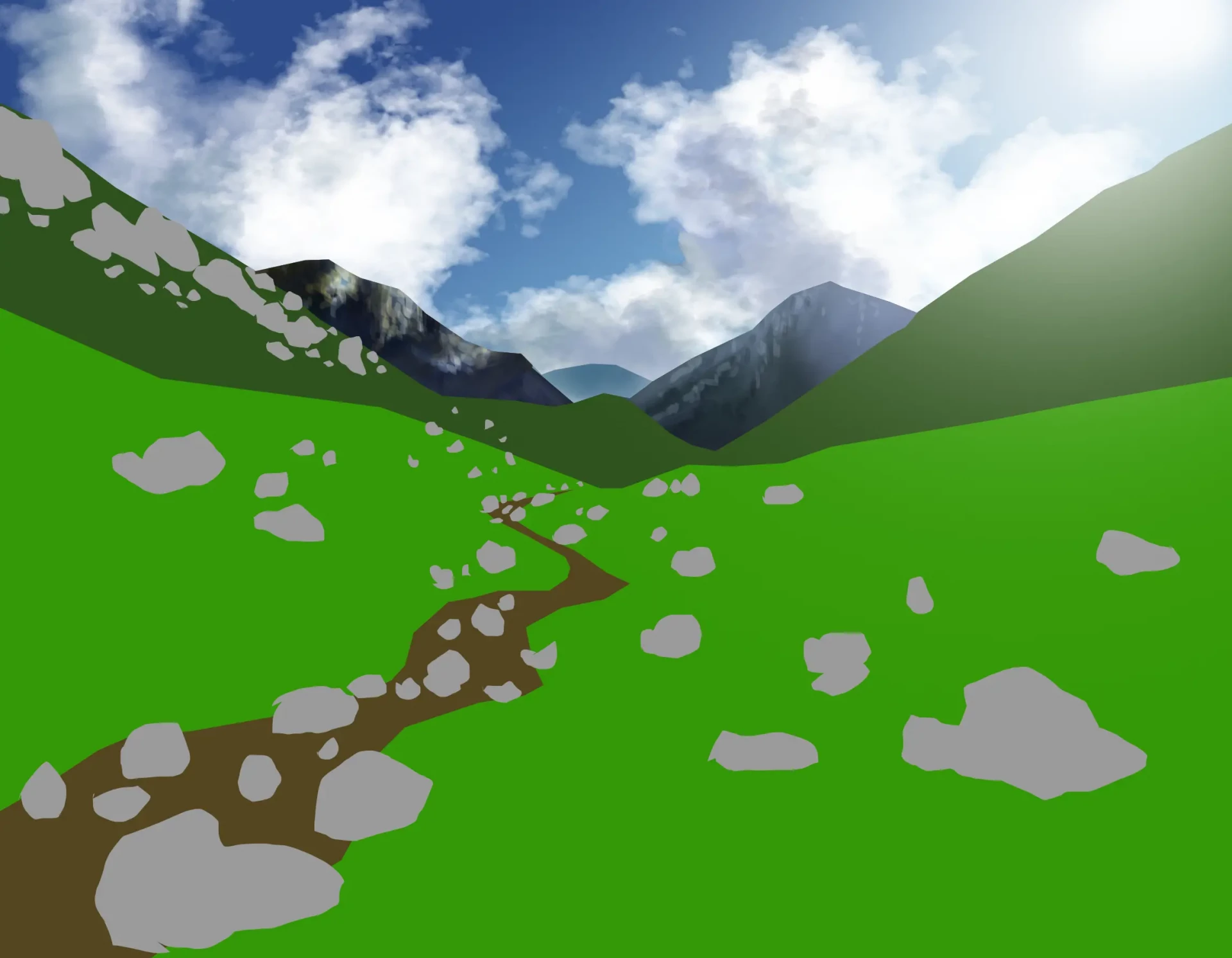 draw the texture of a valley