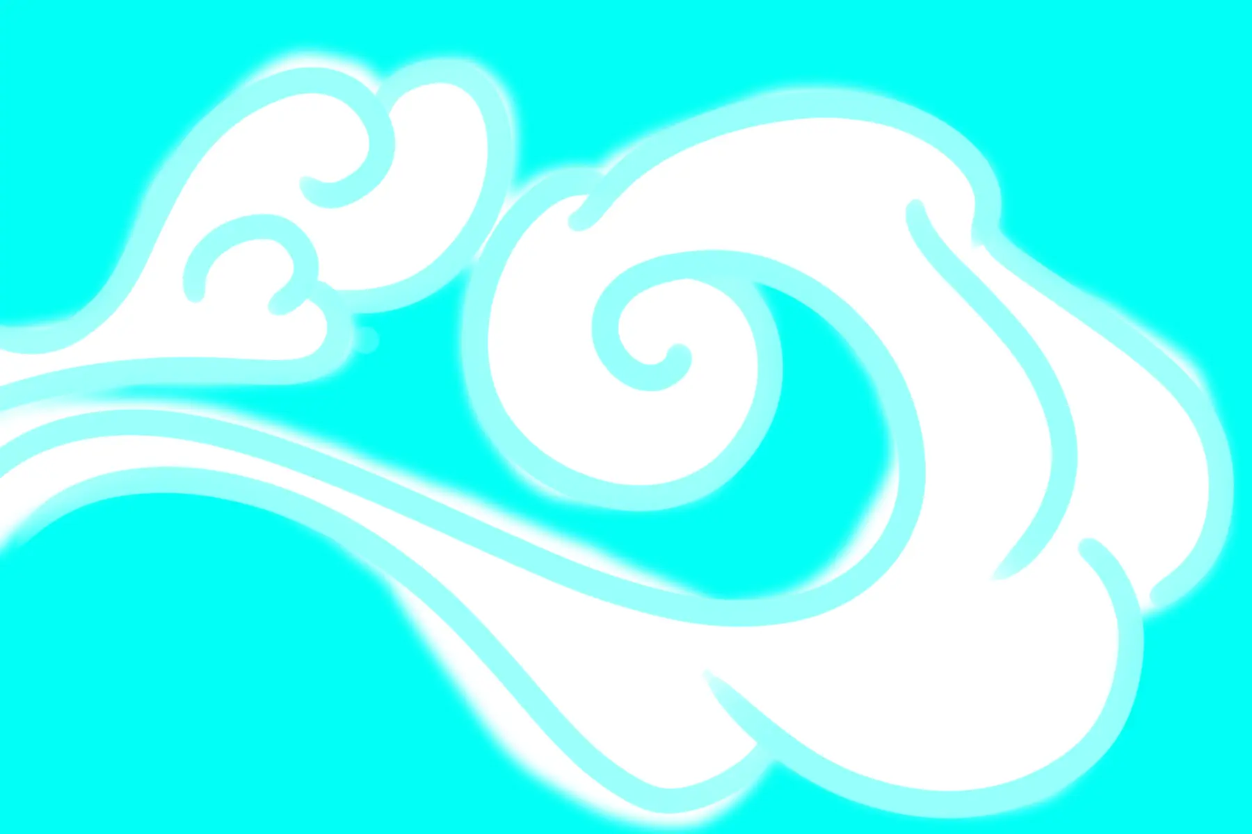 draw the wind with cloud shapes