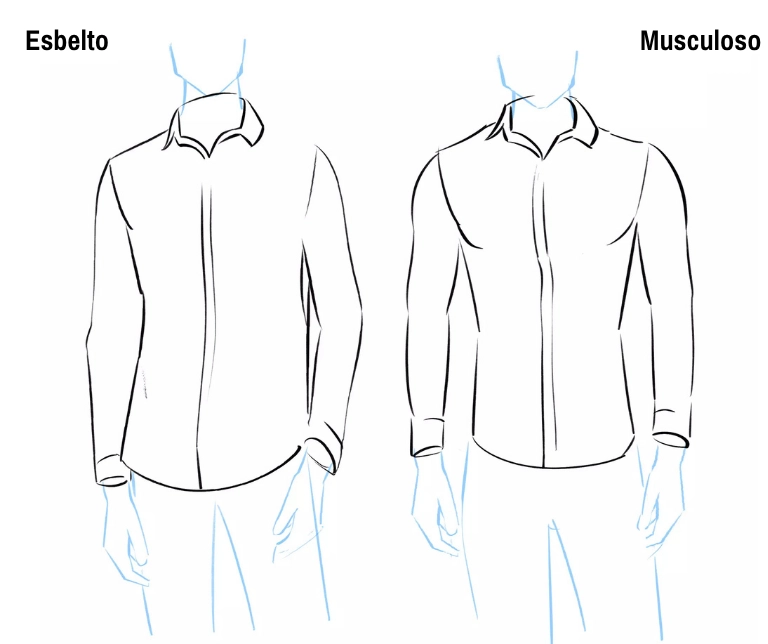 Dibujar las costuras de la camisa