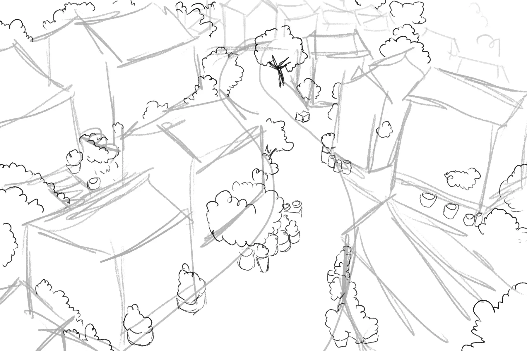 draw the details of a village