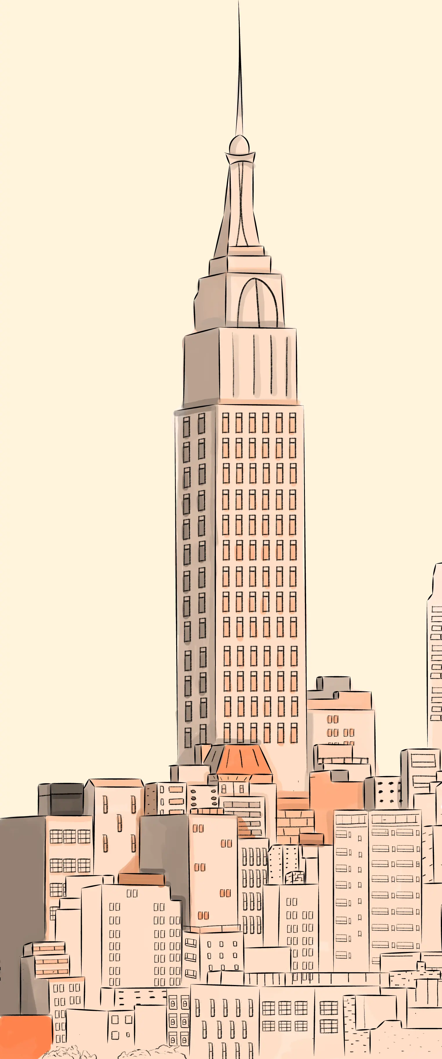 draw the shadows of a city