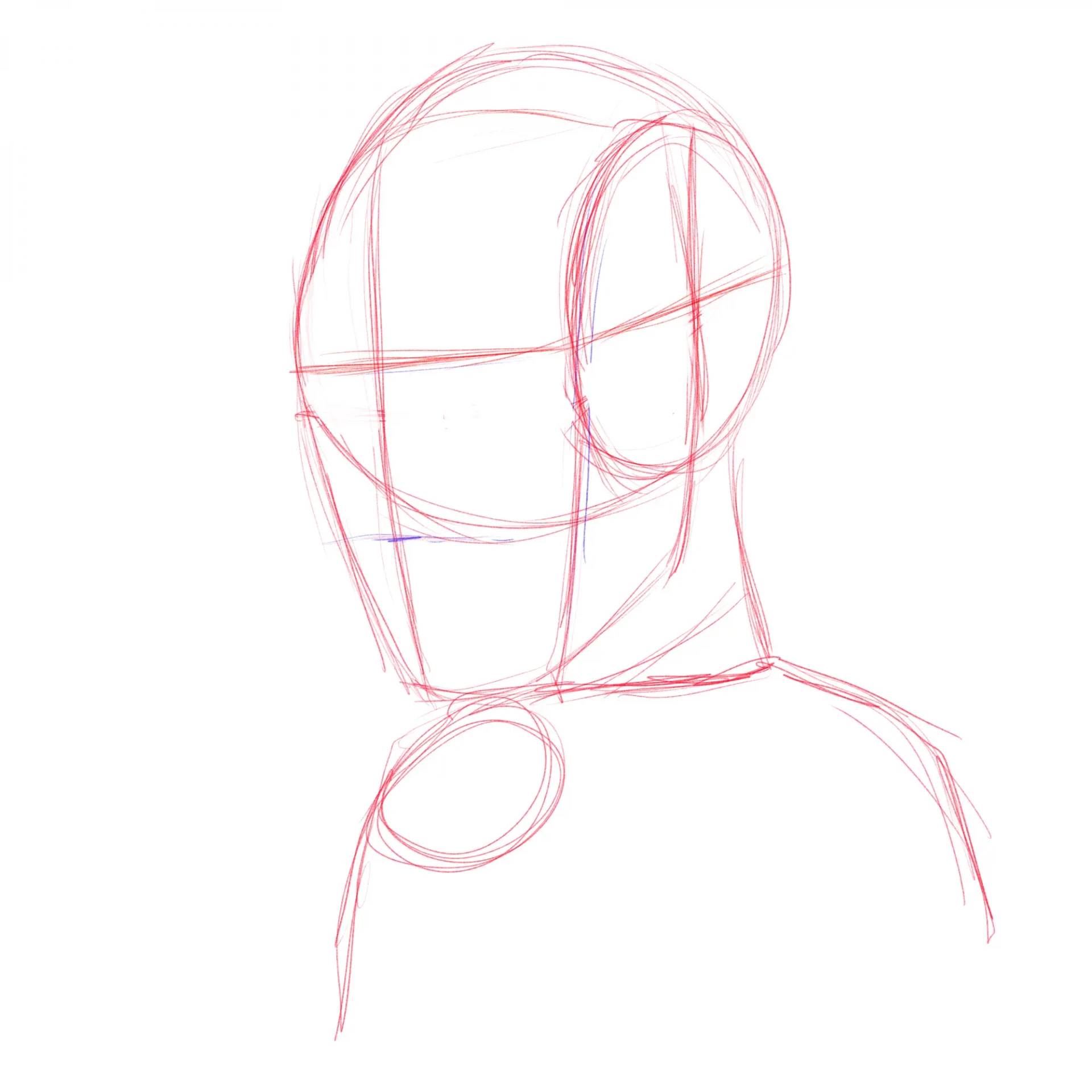 dessiner le croquis d’un visage en noir et blanc