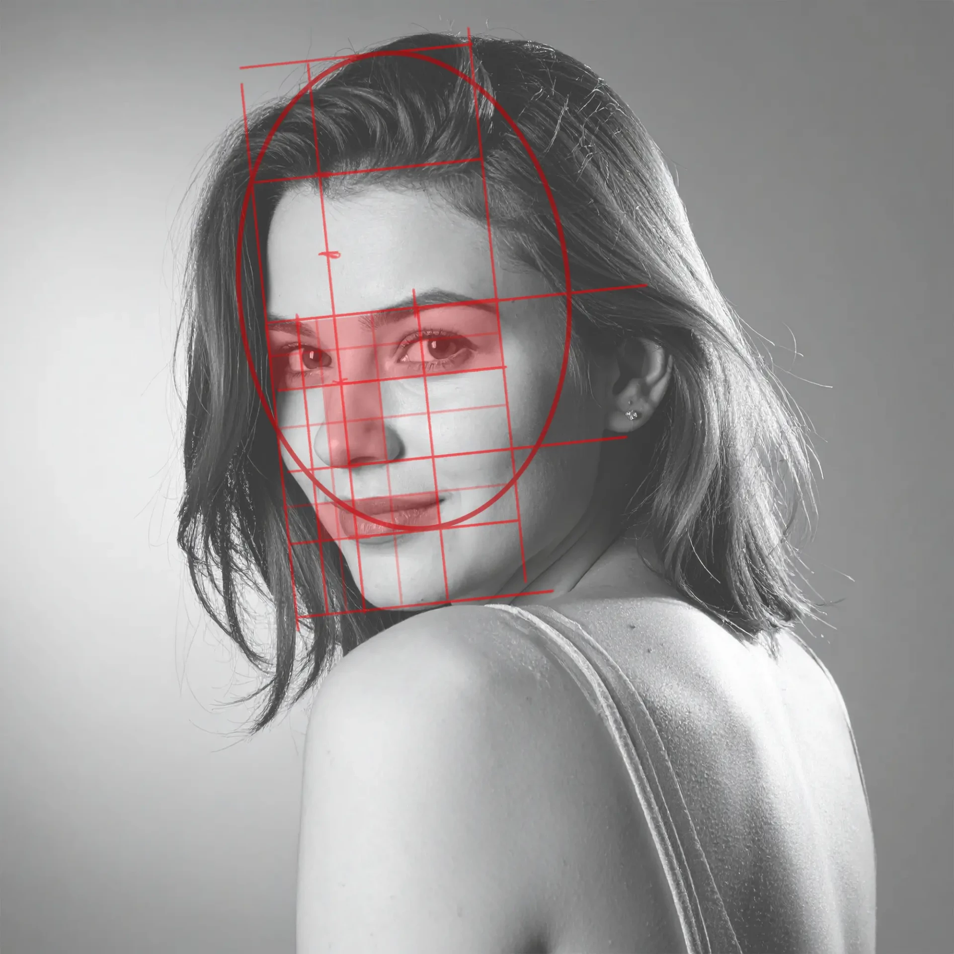 dessiner les proportions d’un visage en noir et blanc