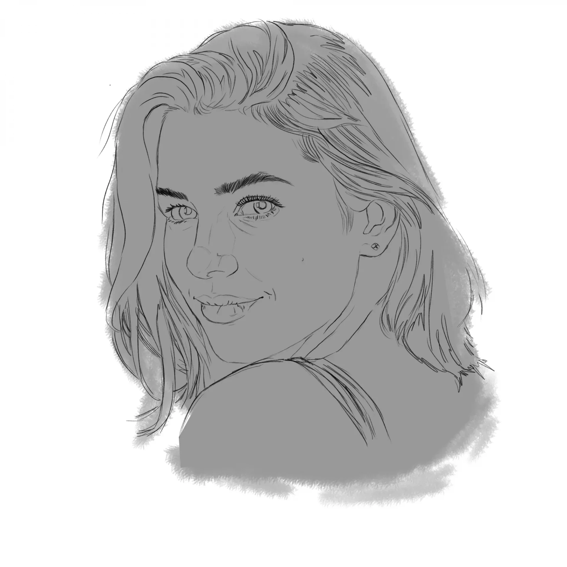 dessiner les tons d’un visage en noir et blanc