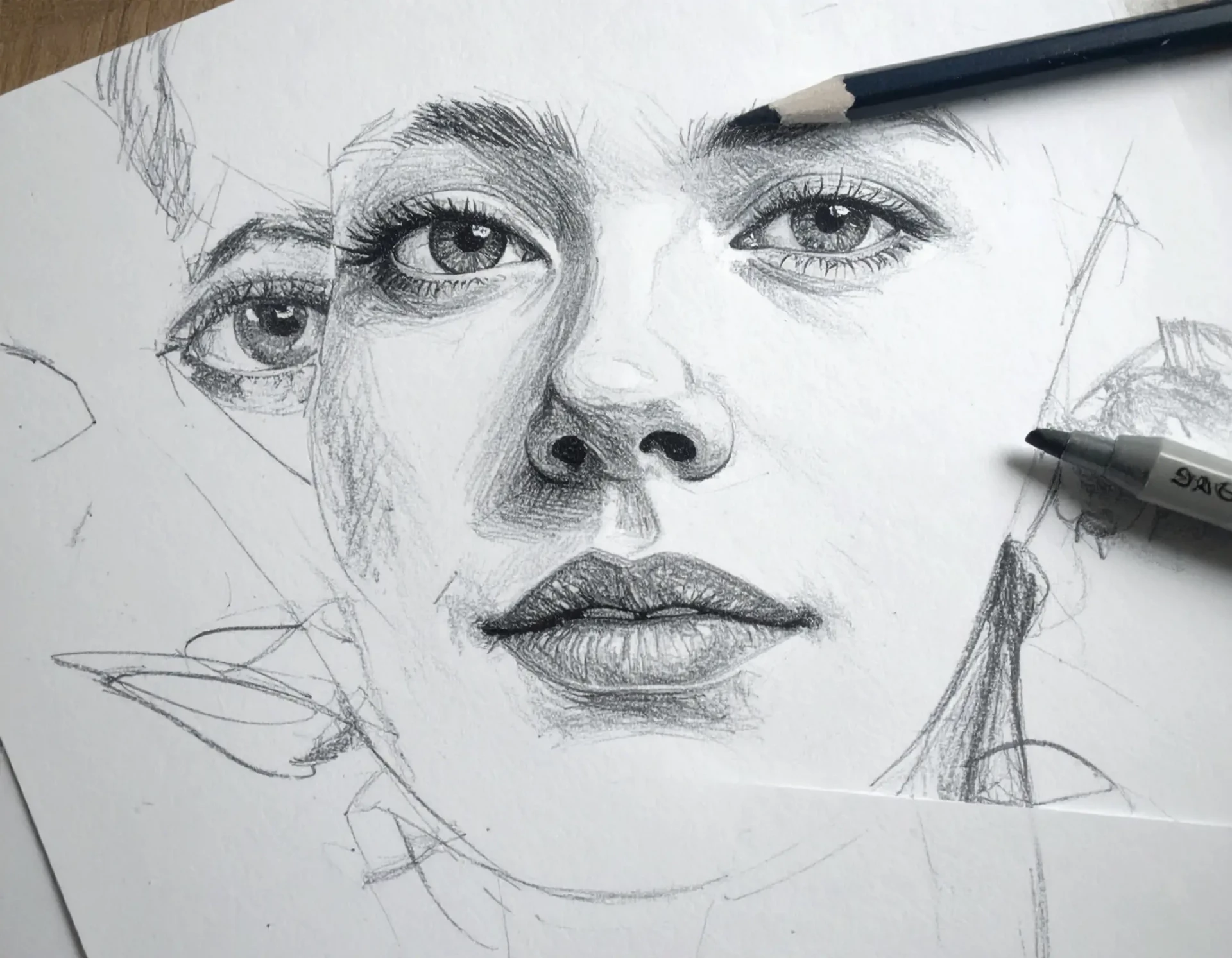 image d’un visage en noir et blanc