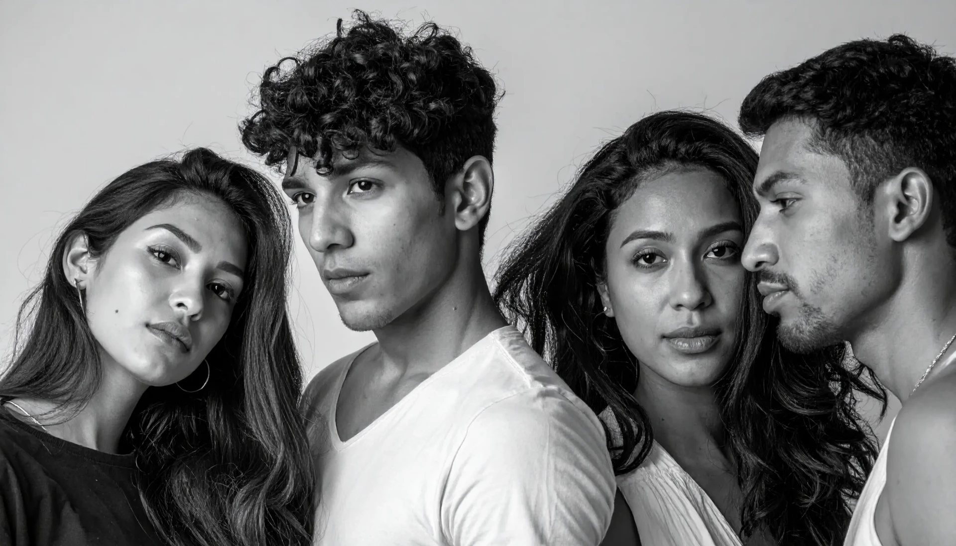 photo de référence pour dessiner un visage en noir et blanc