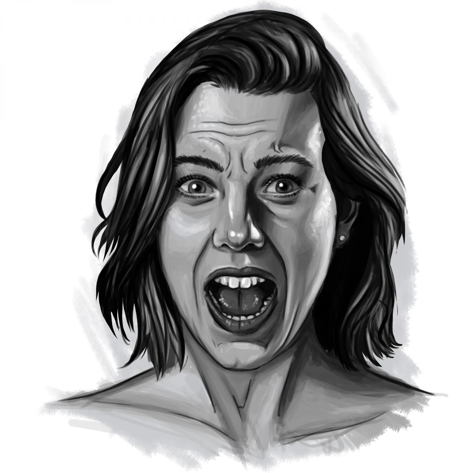 dessin d’un visage qui a peur