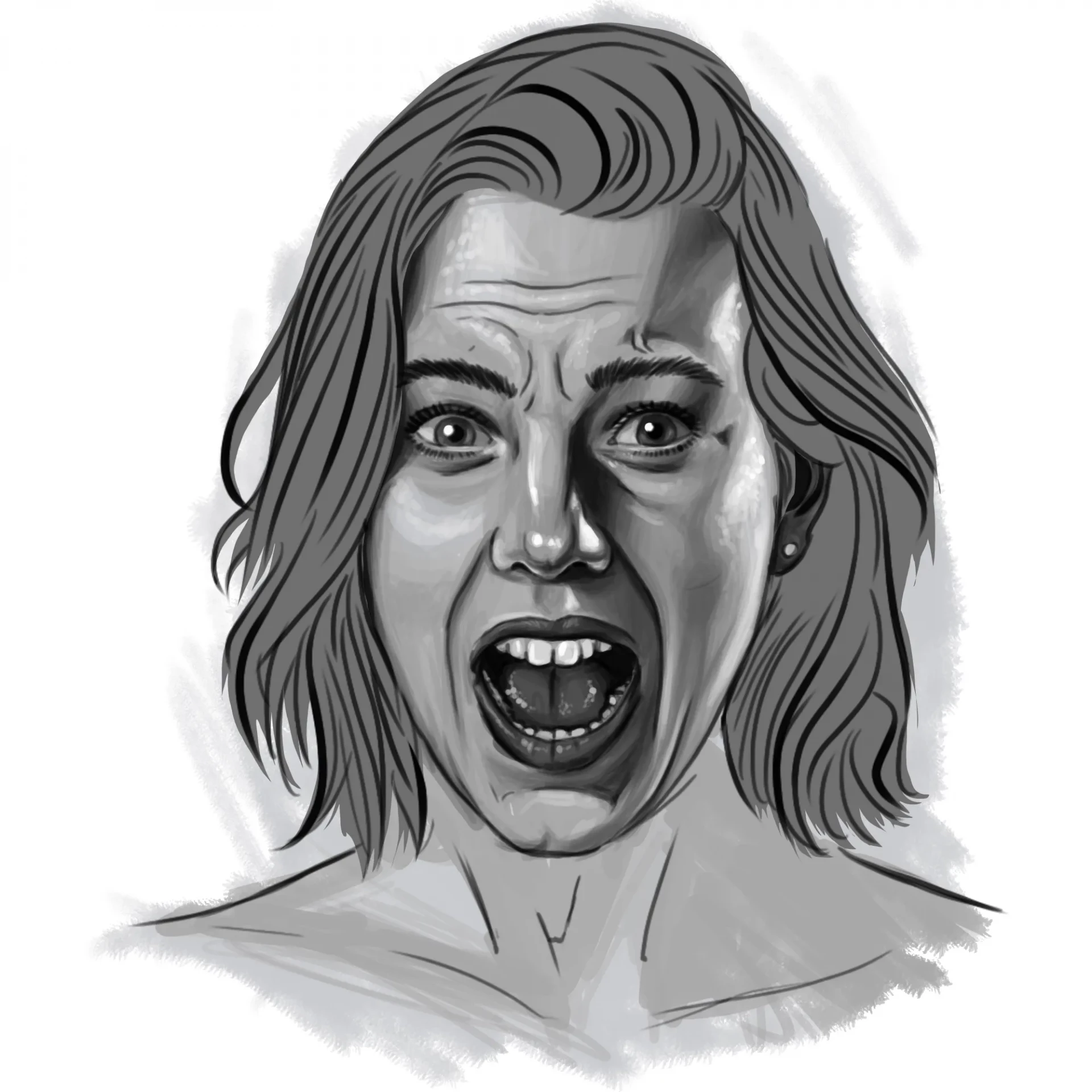 dessiner les détails d’un visage qui a peur