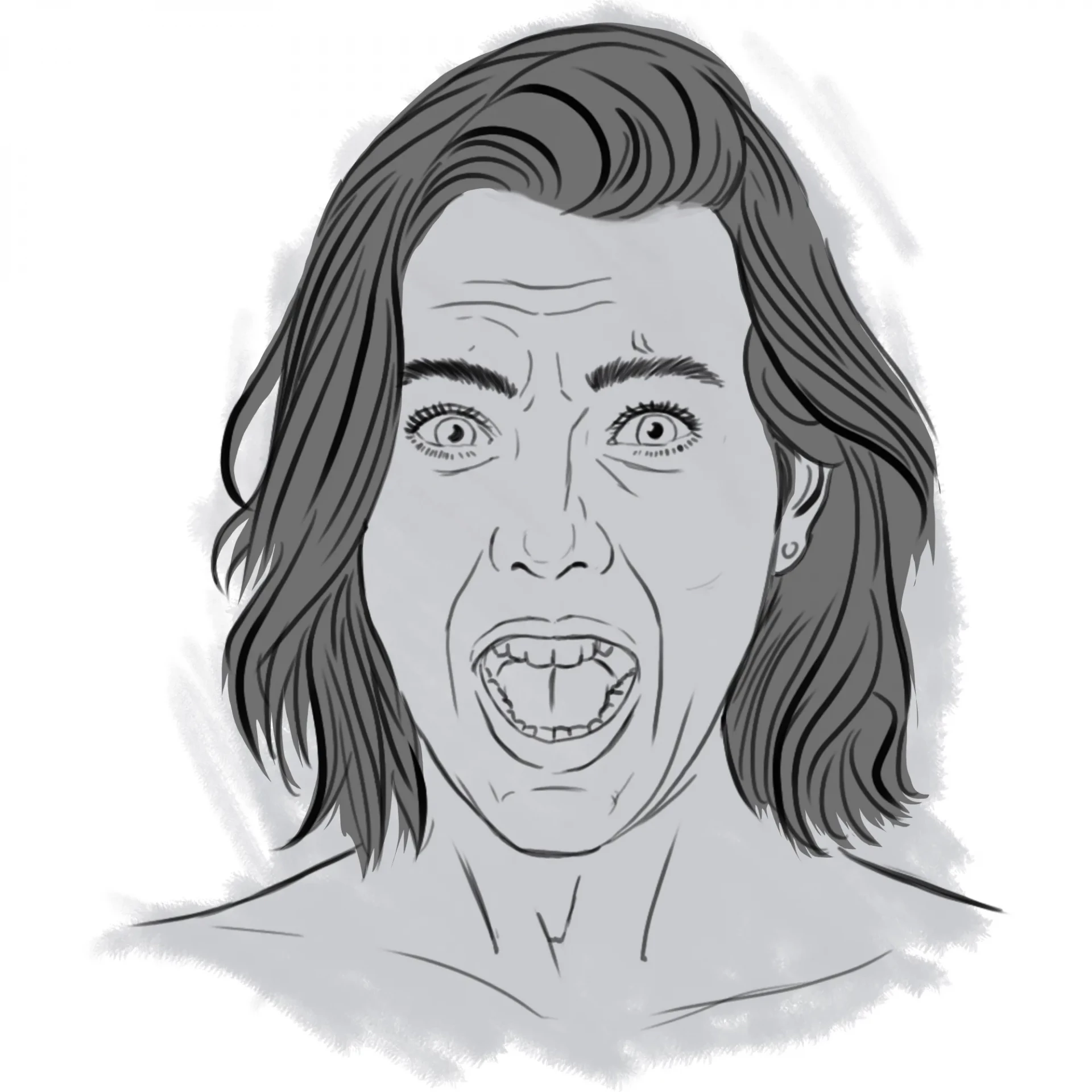 dessiner les ombres d’un visage qui a peur