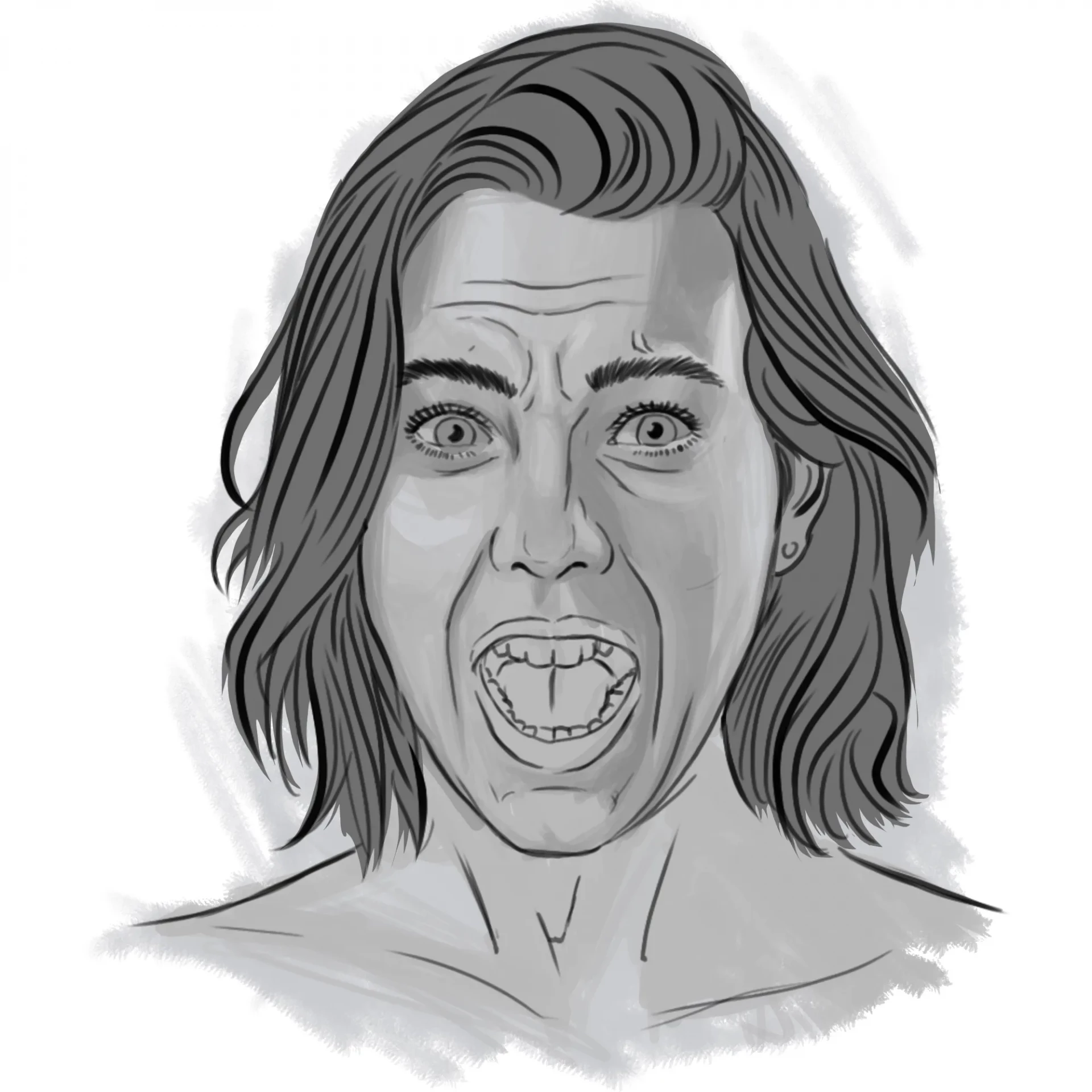 dessiner les volumes d’un visage qui a peur