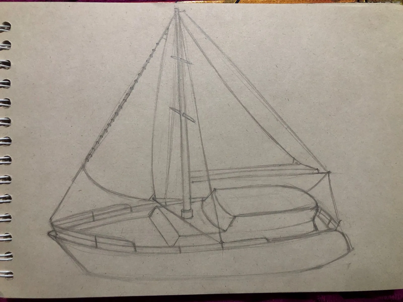 draw the upper cabin of a sailboat