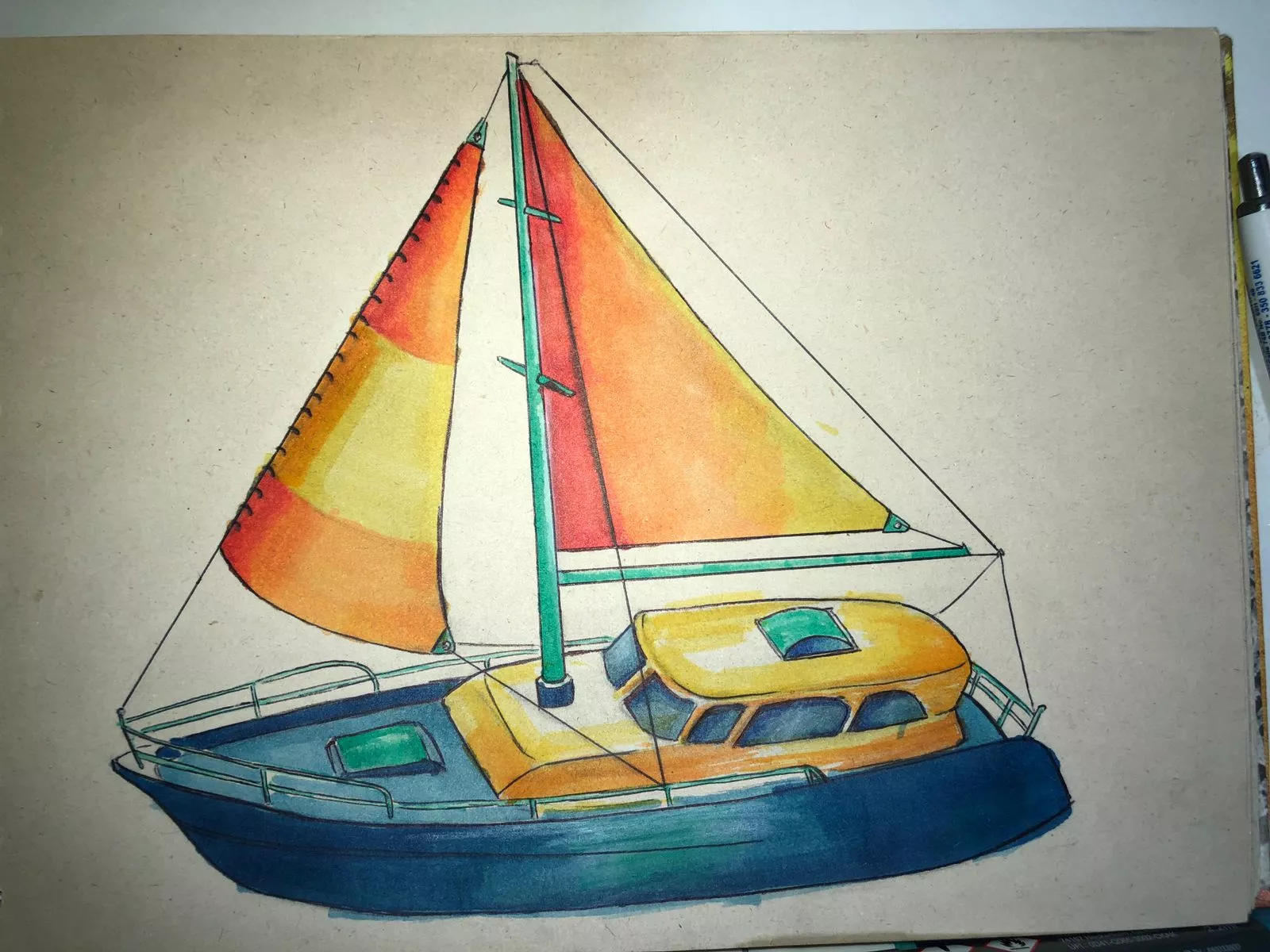 sailing ship drawing