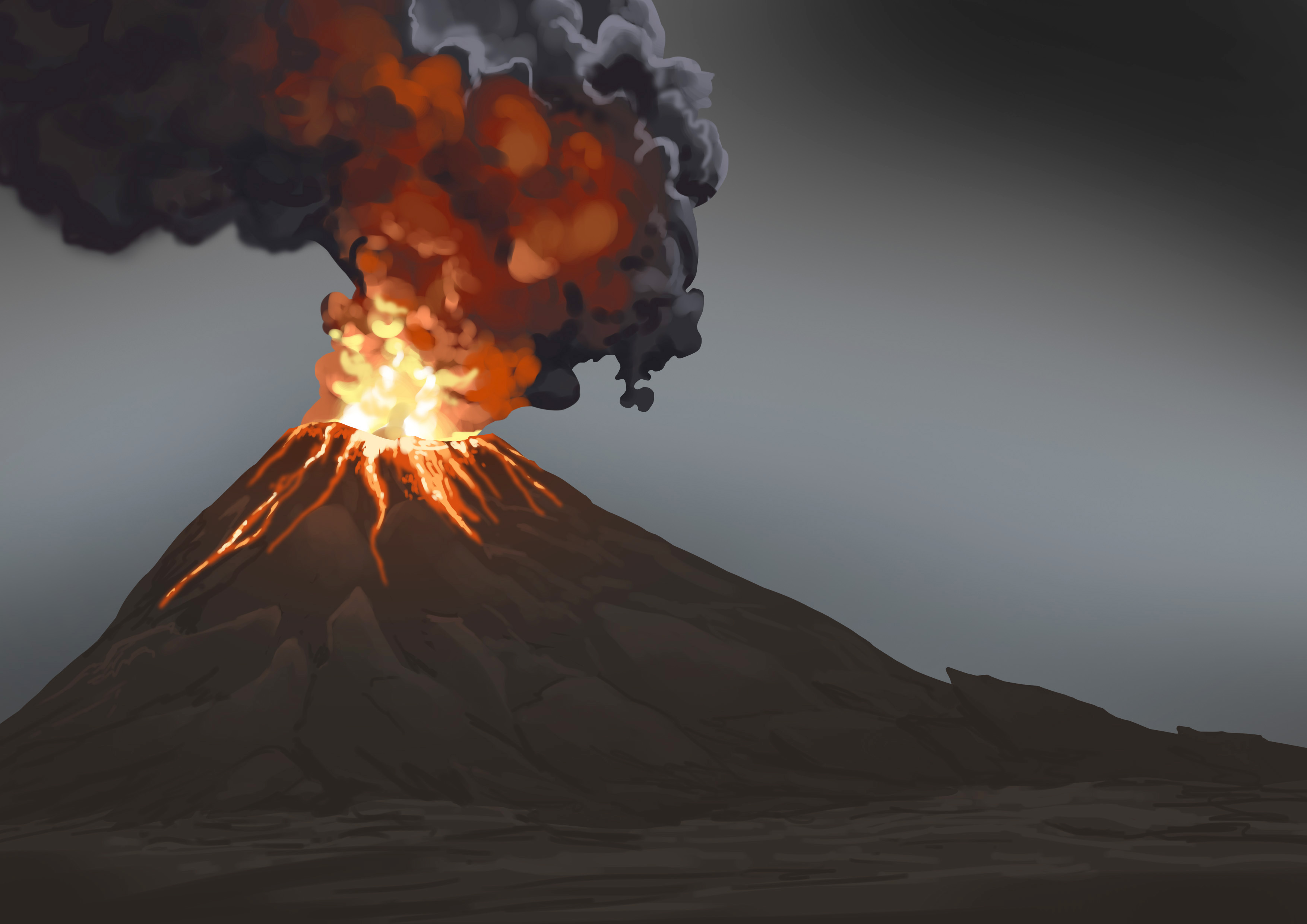 Dessin final du volcan