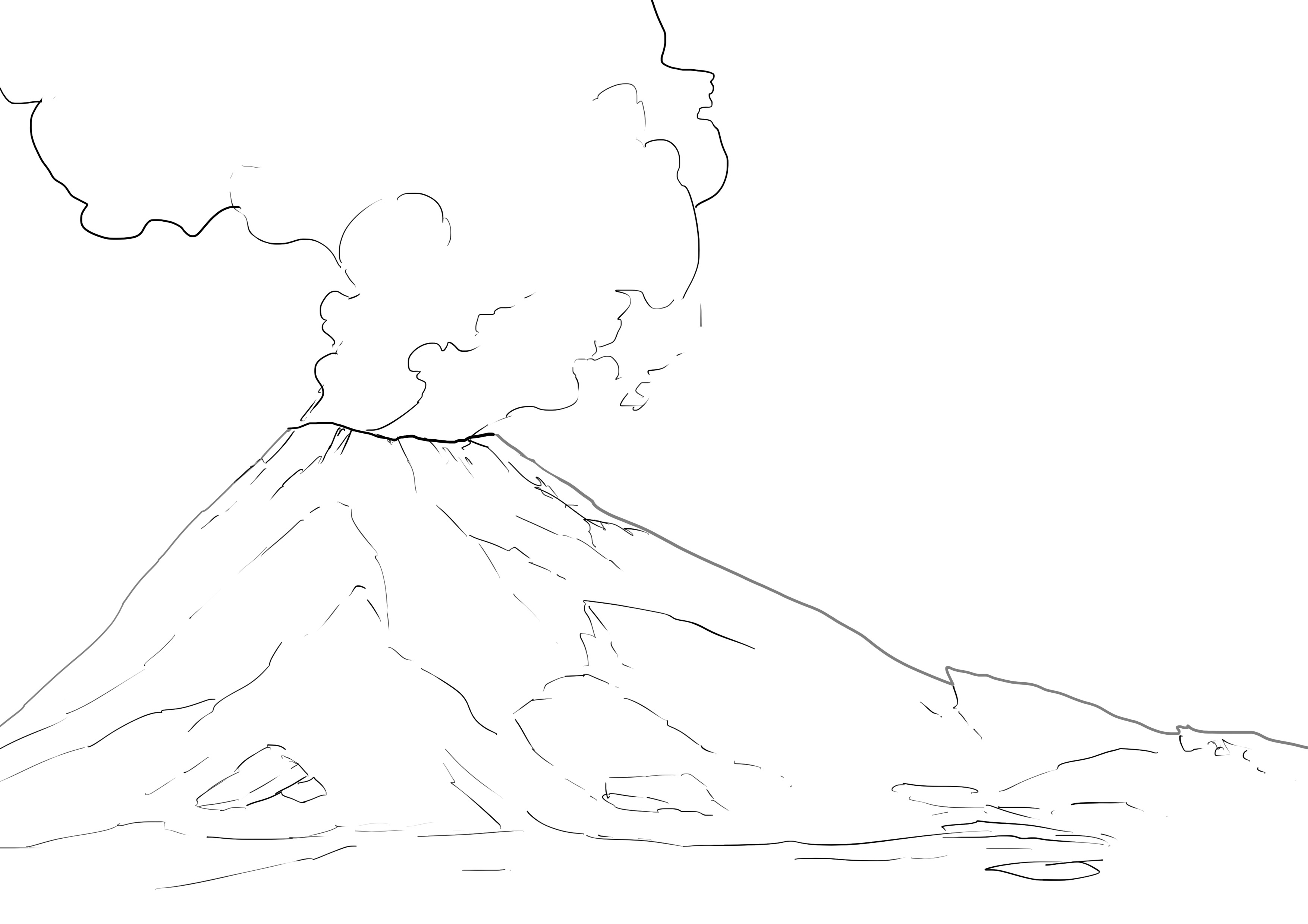 Dessiner la fumée du volcan 2