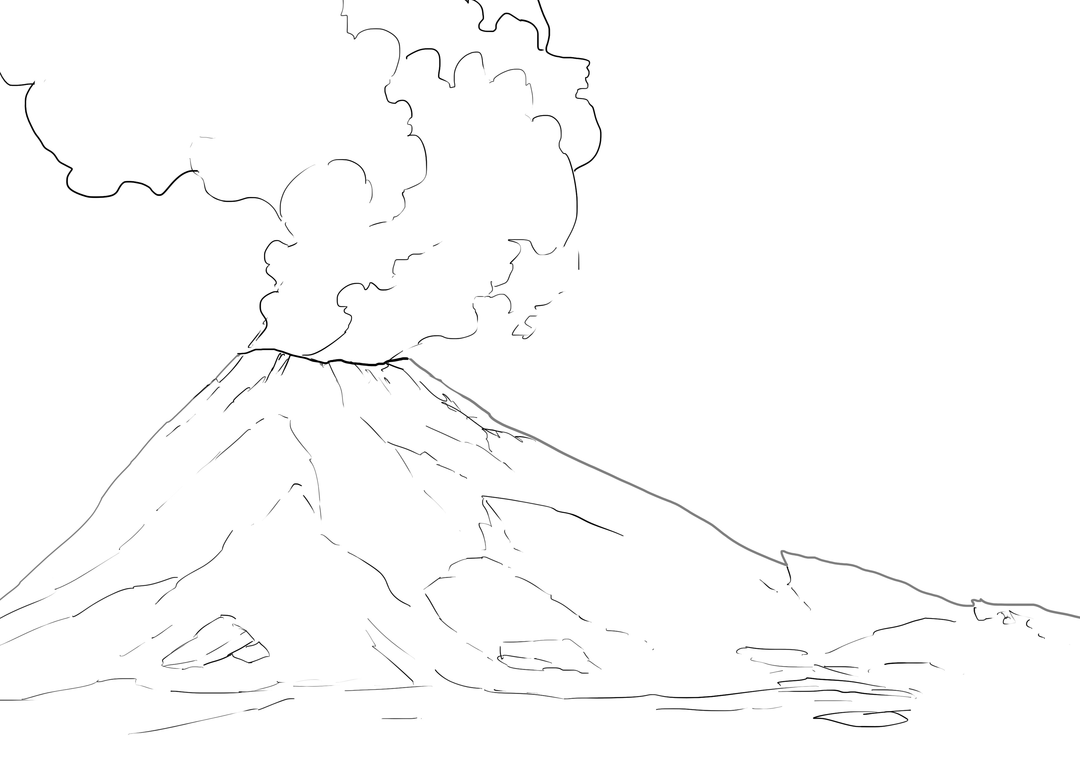 Dessiner la fumée du volcan 3