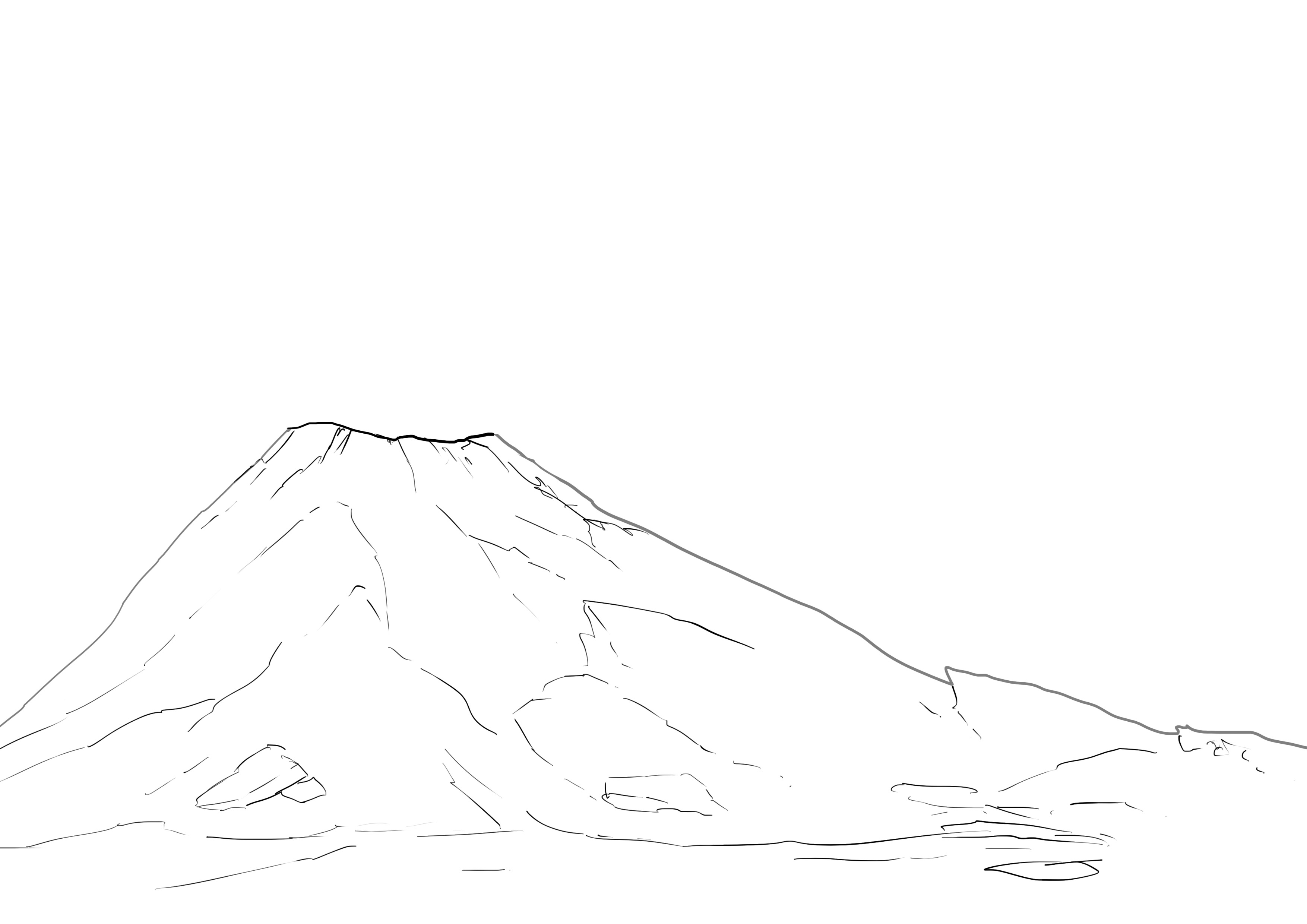 détails du dessin de la montagne du volcan 3