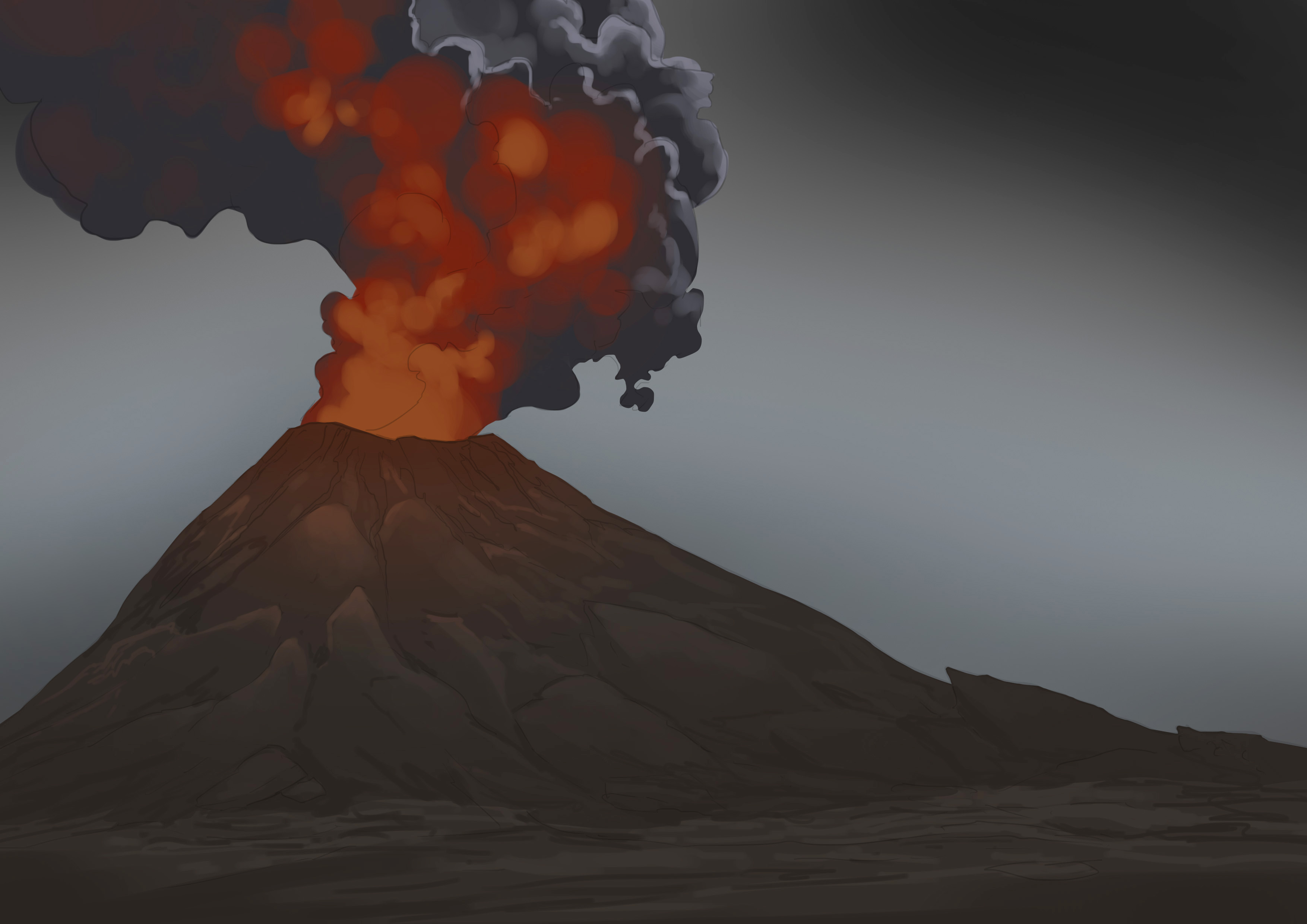 lumière de la lave du volcan 5