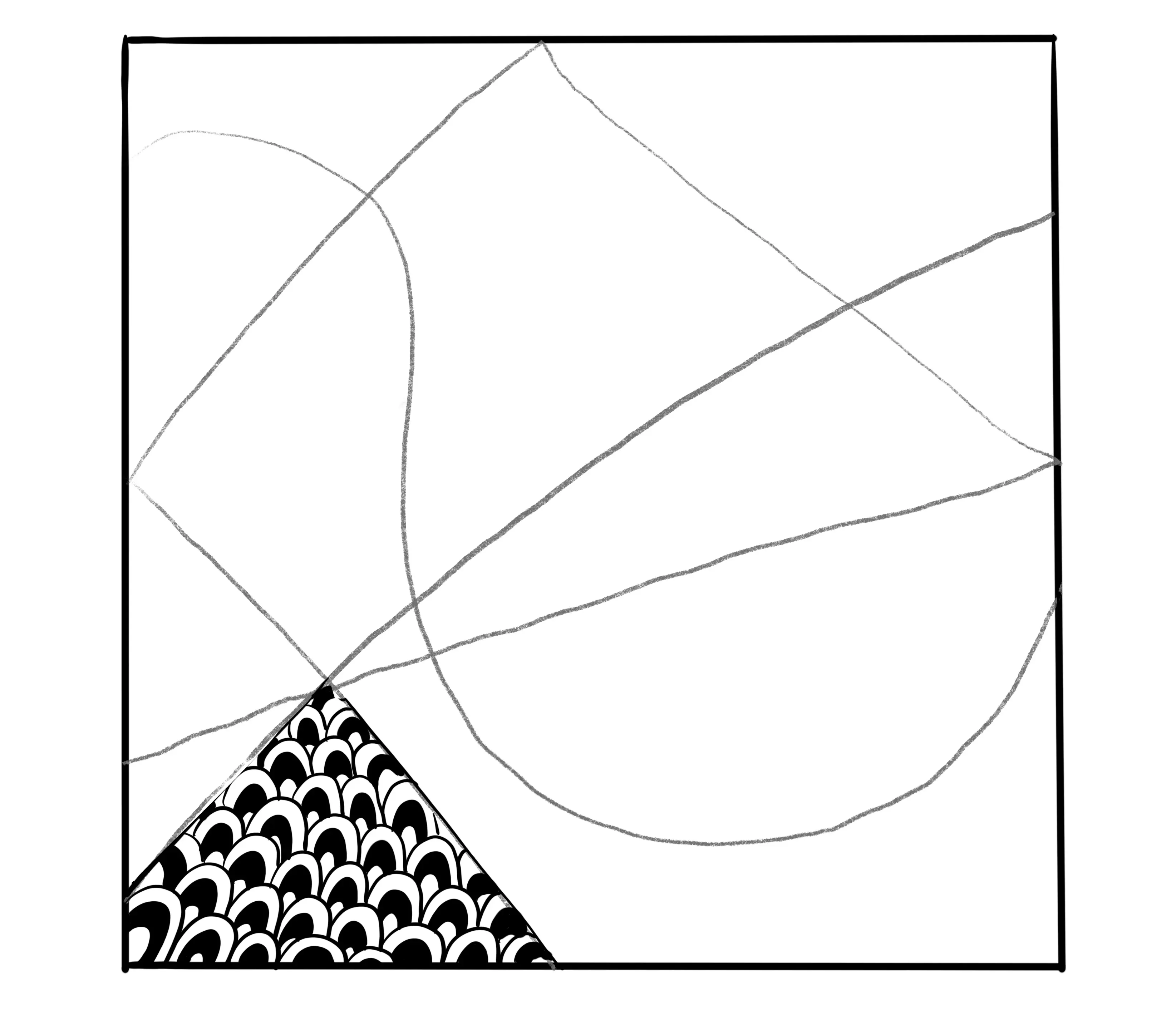 dessiner les arcs de cercle du zentangle