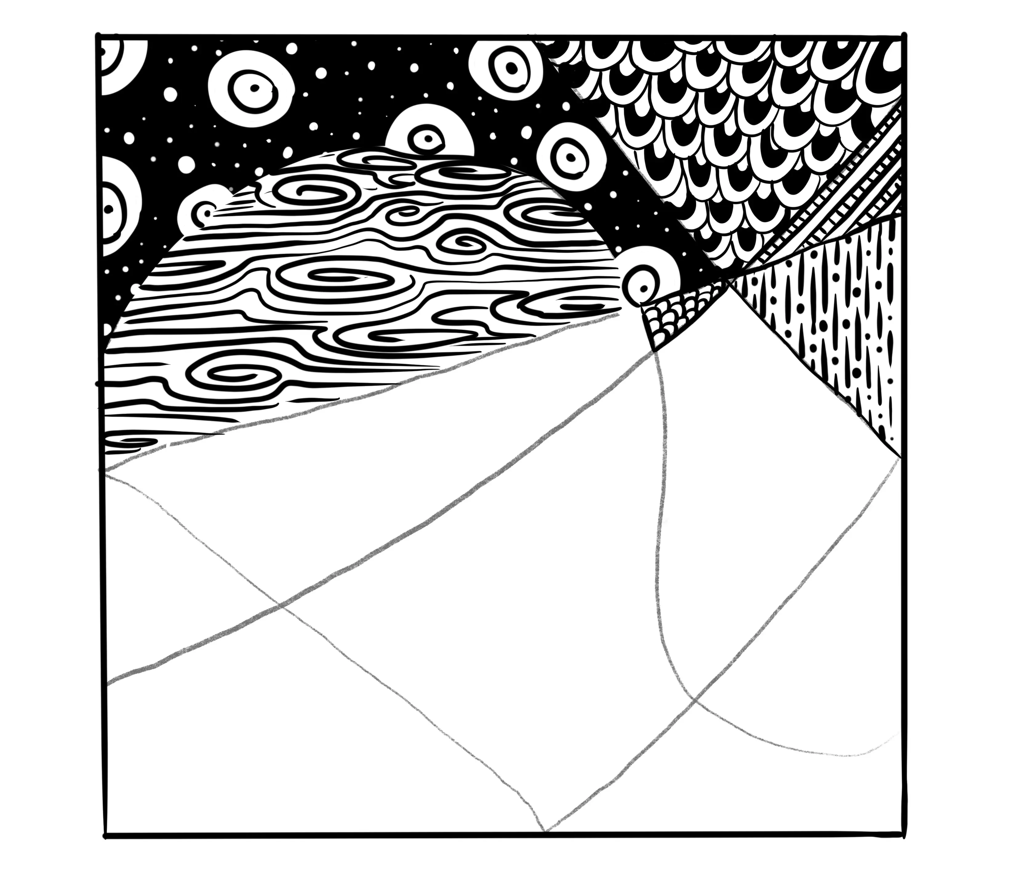 dessiner les écailles du zentangle