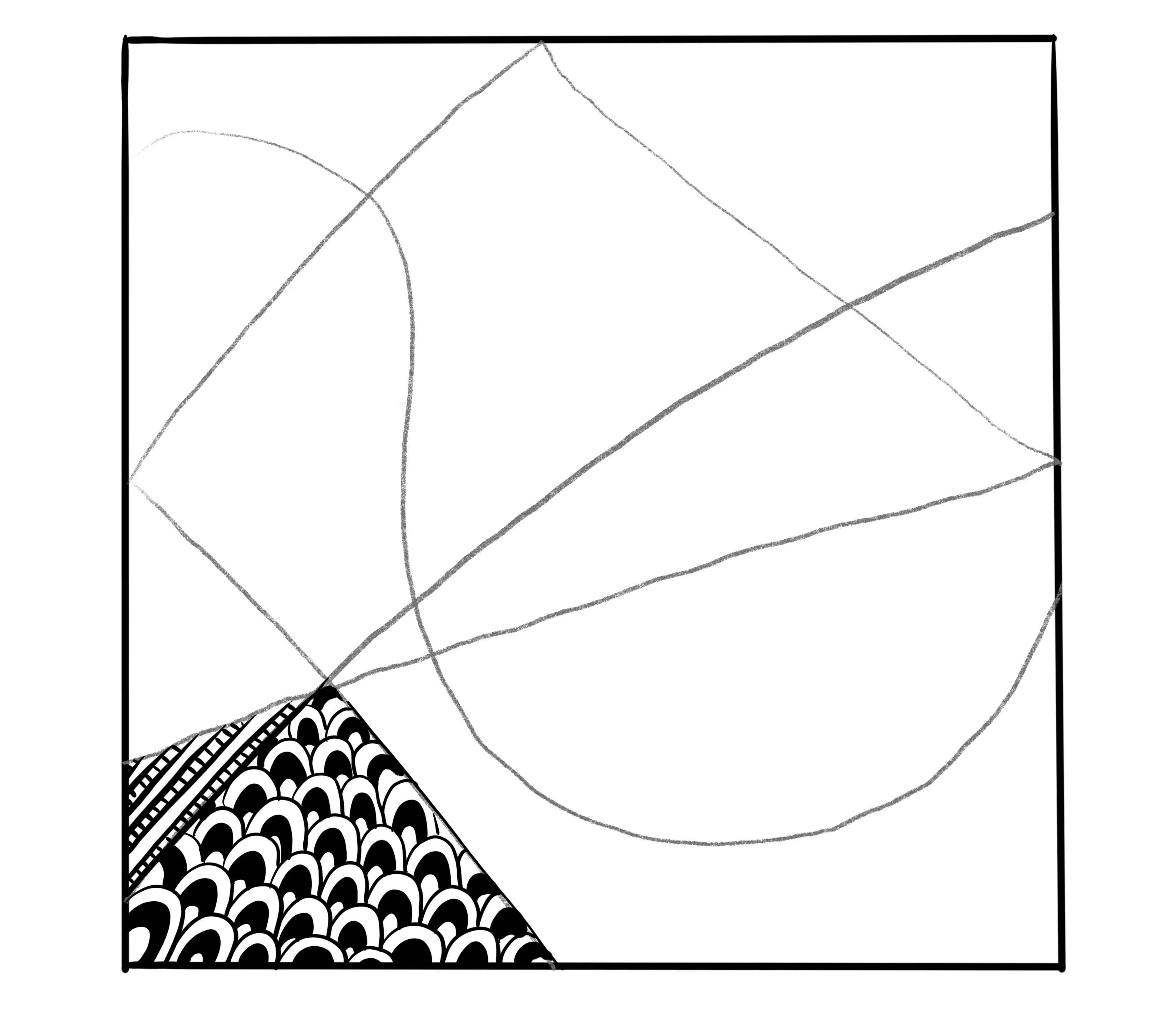 dessiner les lignes parallèles du zentangle