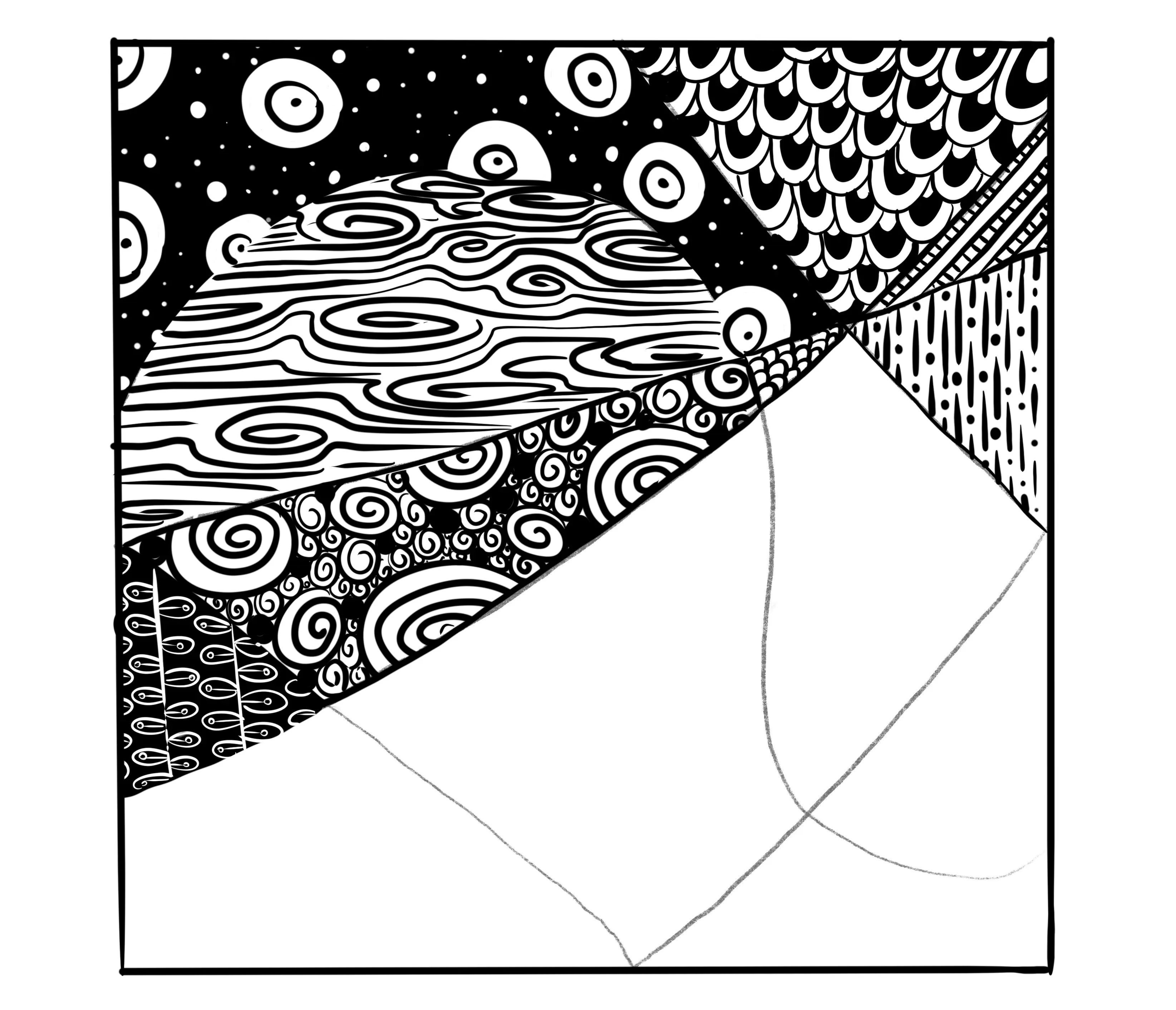 dessiner les ovales du zentangle