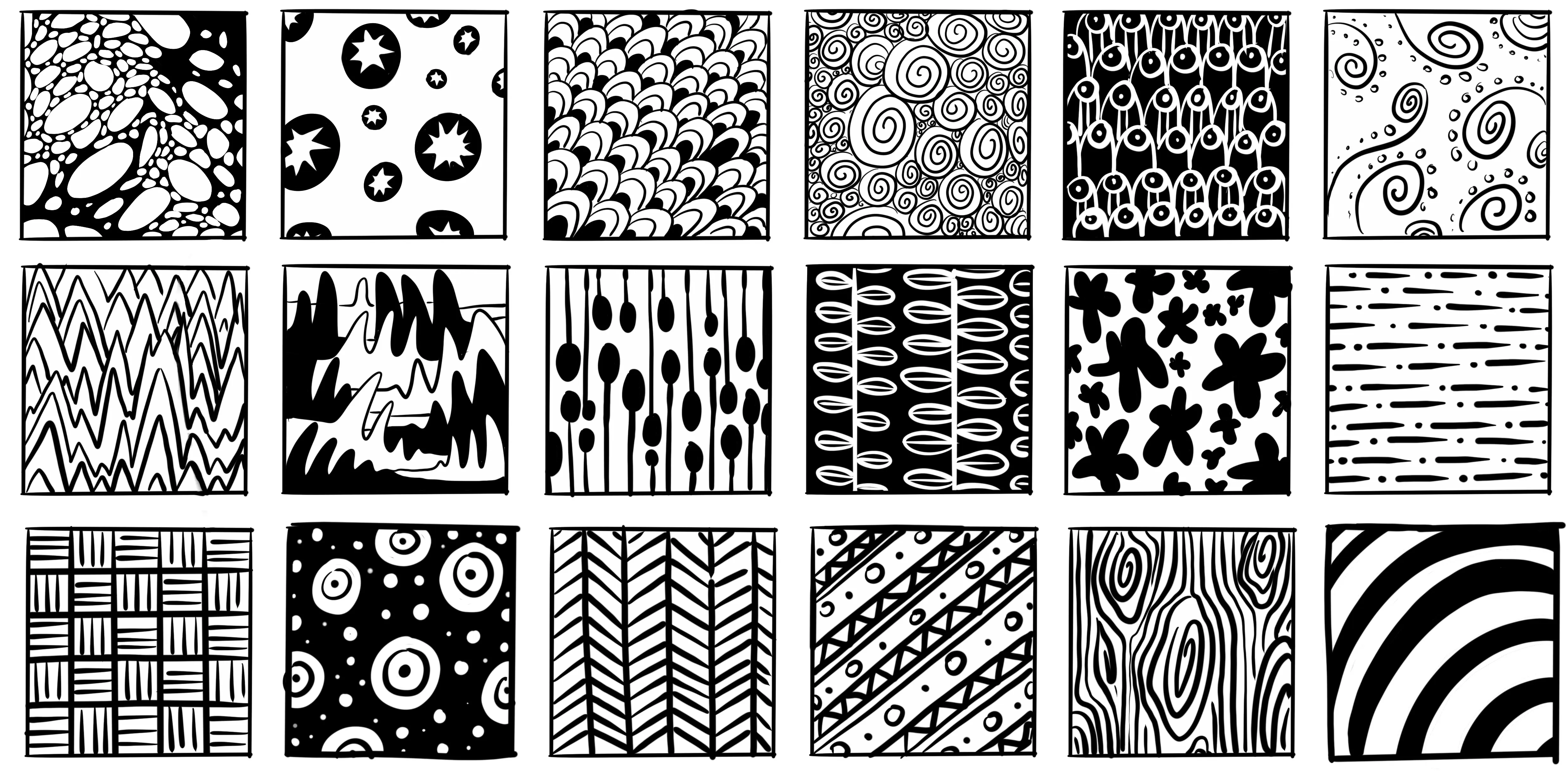 exemples de motifs de zentangle