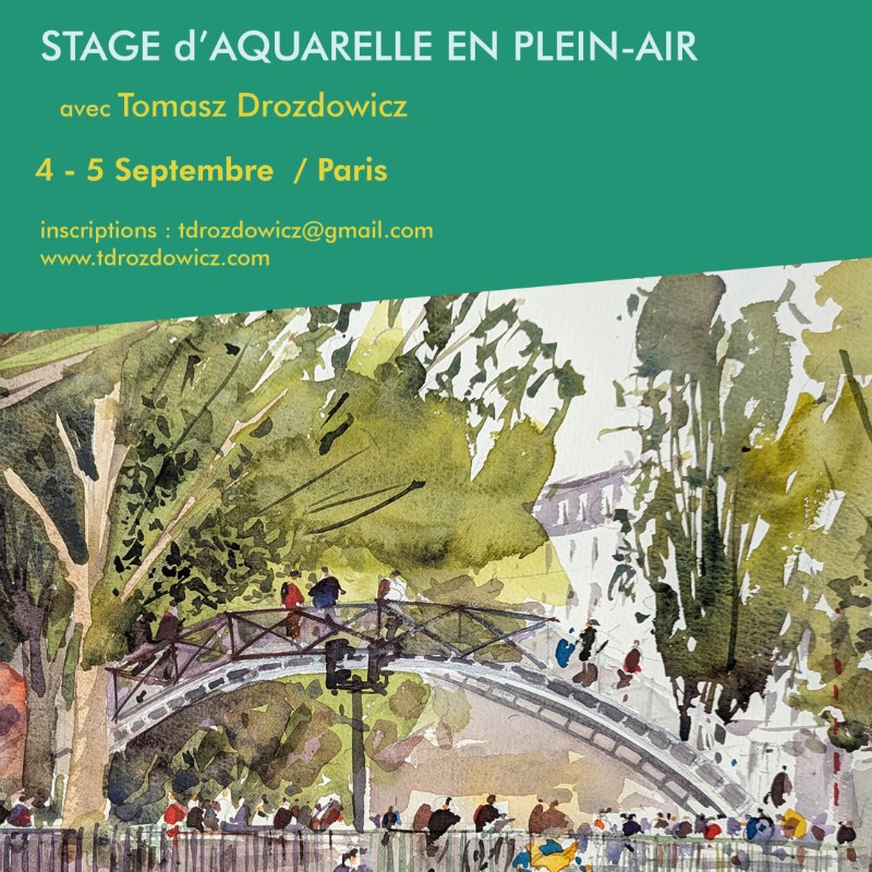 Stage d'aquarelle en plein-air à Paris 4-5 septembre 2026