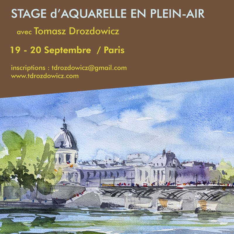 Stage d'aquarelle en plein-air à Paris 19-20 septembre 2026