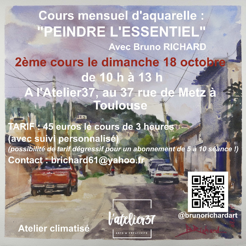 Cours d'aquarelle - "Peindre l'essentiel !"
